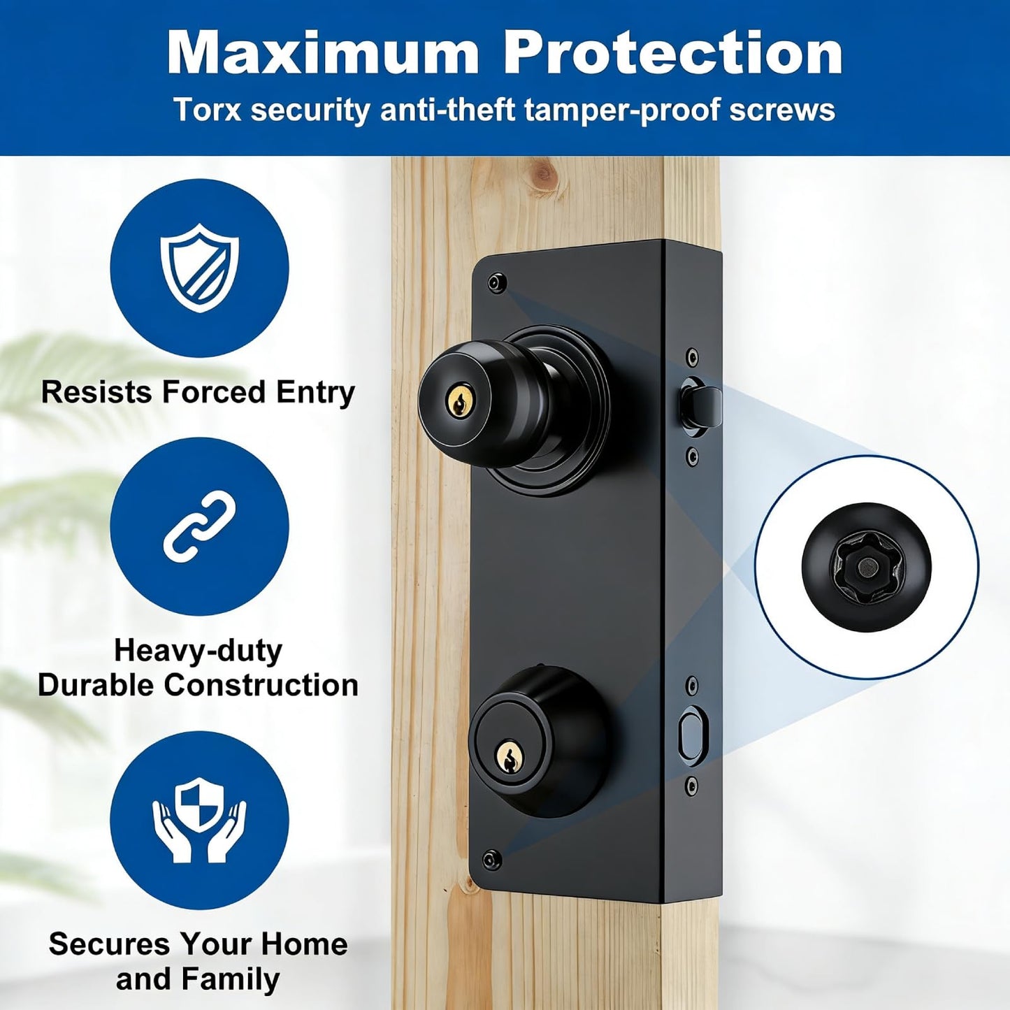 U 10539 Door Reinforcement Plate for 1-3/4" Thick Doors and Includes The U 10385 Door Strike Plate. (Black)