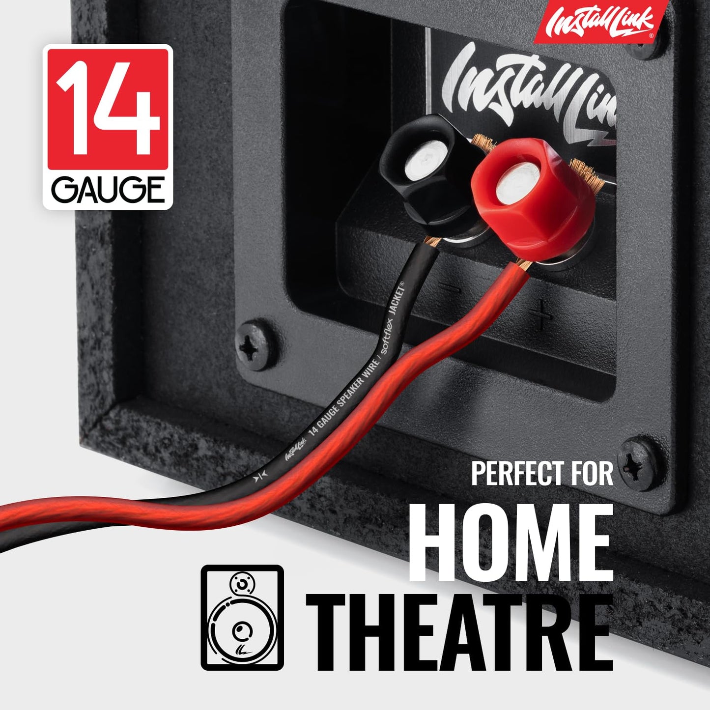 14 30ft, Install Link Gauge Speaker Wire (Speaker Cable) for Car, Home or RV Audio Cable, CCA