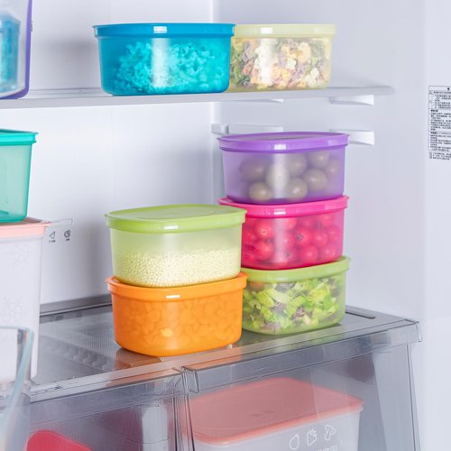 ANJUKE 7-Piece Meal Prep Containers — 3.75-Cup Reusable Airtight Plastic Food Storage Containers with Lids, BPA-Free, Microwave/Freezer/Fridge Safe, Stackable Lunch & Leftovers Organizer(900ml)