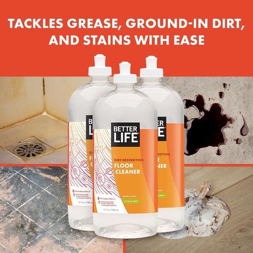 Better Life Floor Cleaner - Multipurpose Liquid Cleaner for Wood, Tile & Laminate - Citrus Mint, 32 Fl Oz (Pack of 2)