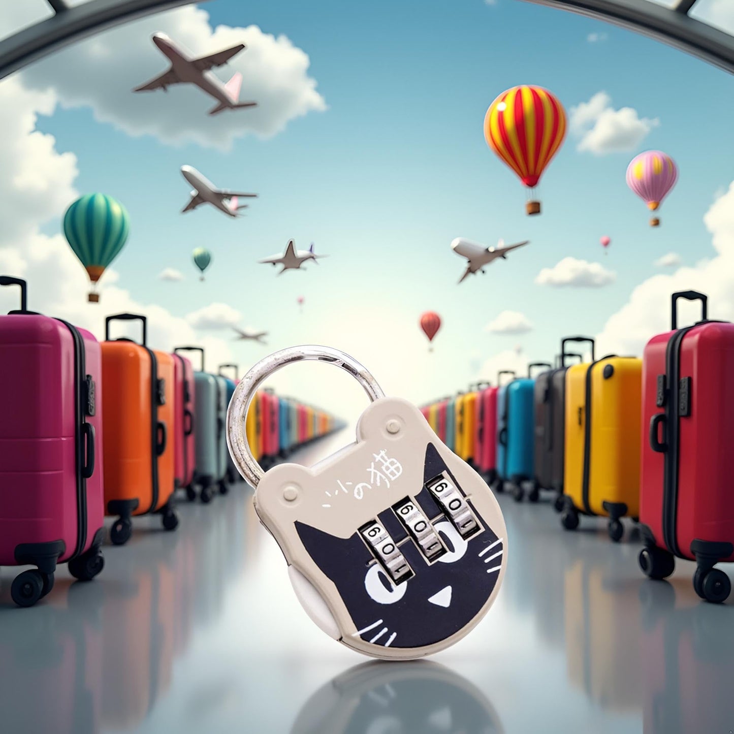 1 Pc Cute Cat Combination Lock Travel Locks for Luggage Backpack Locks Zipper Combination Lock for Locker for Student DormitoryCombination Padlocks Padlocks and Hasps, Hardware(Grey)
