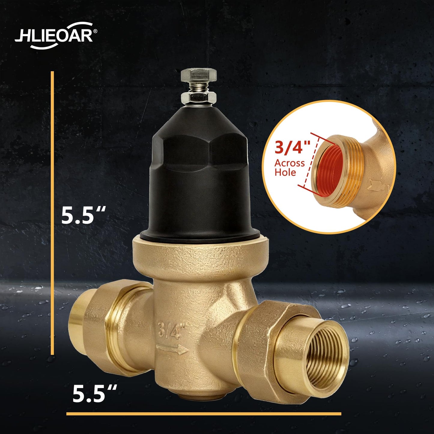 3/4" NR3XL Pressure Reducing Valve for Zurn Wilkins 34-NR3XLDU, Double Union FNPT Connection, for Home & Commercial Use