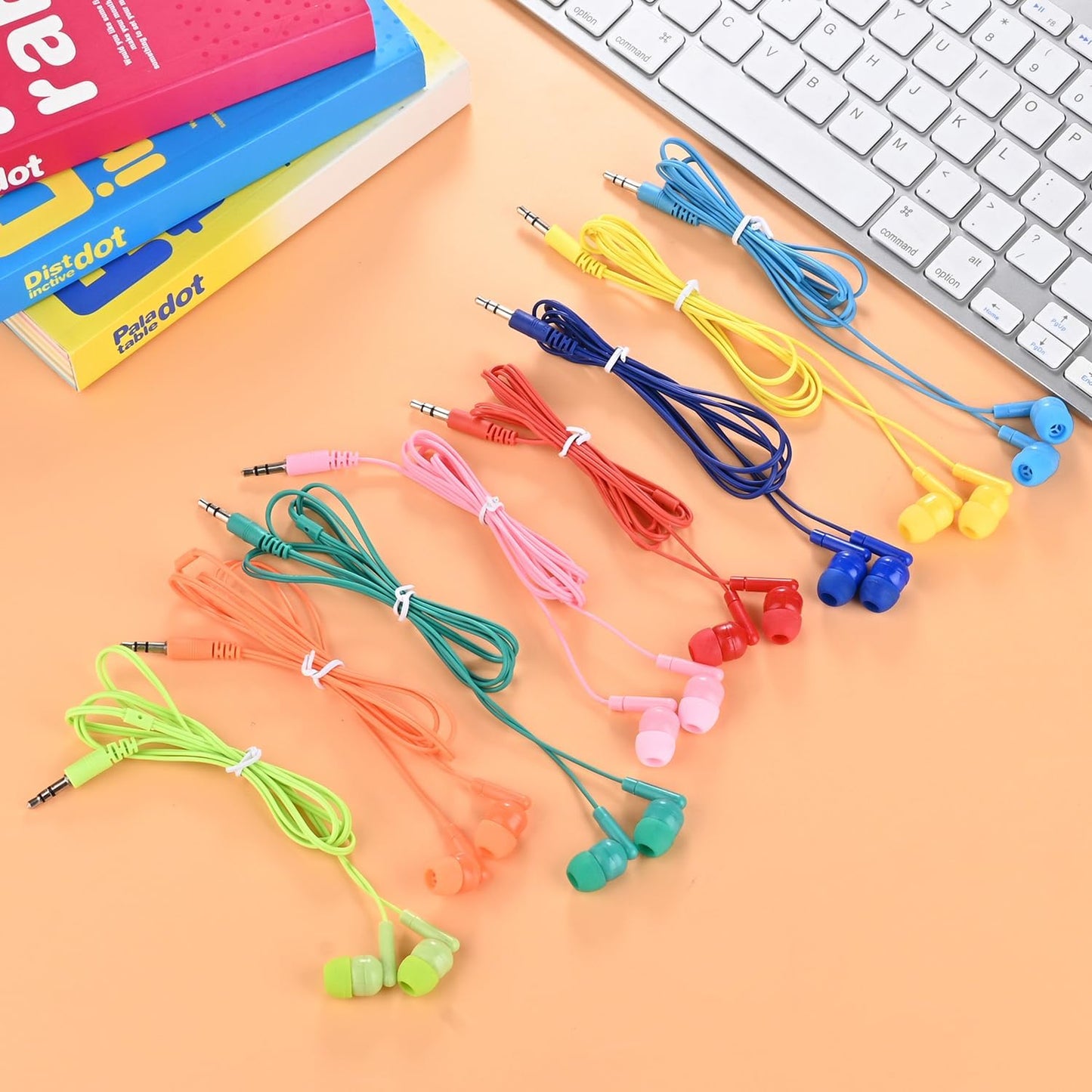 50 Pack 3.5 mm Earbud Bulk Kids Headphone for Classroom School, Wholesale Class Room Students Wired Earphones with Jack