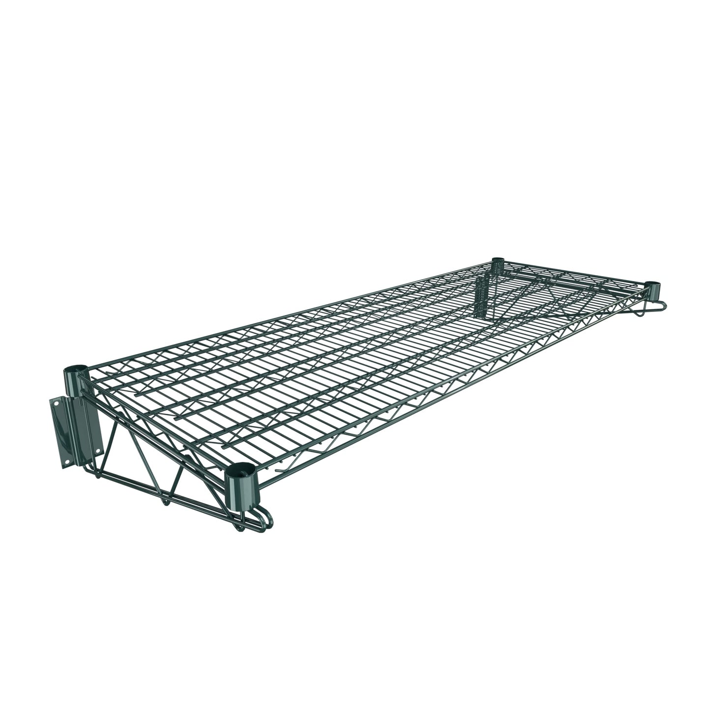 Krollen Industrial 18" x 48" Green Epoxy Wire Wall Mount Shelf