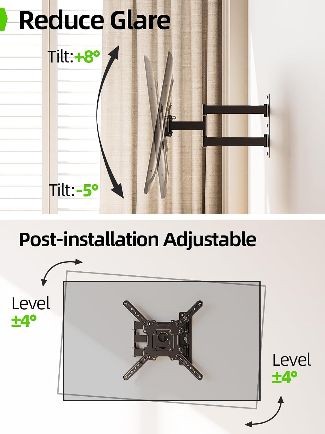 USX MOUNT 26-60 Inch 77 lbs, 400x400mm 32 40 42 43 50 55 60 TV Wall Mount for Most TVs up to Full Motion Wall Mount TV