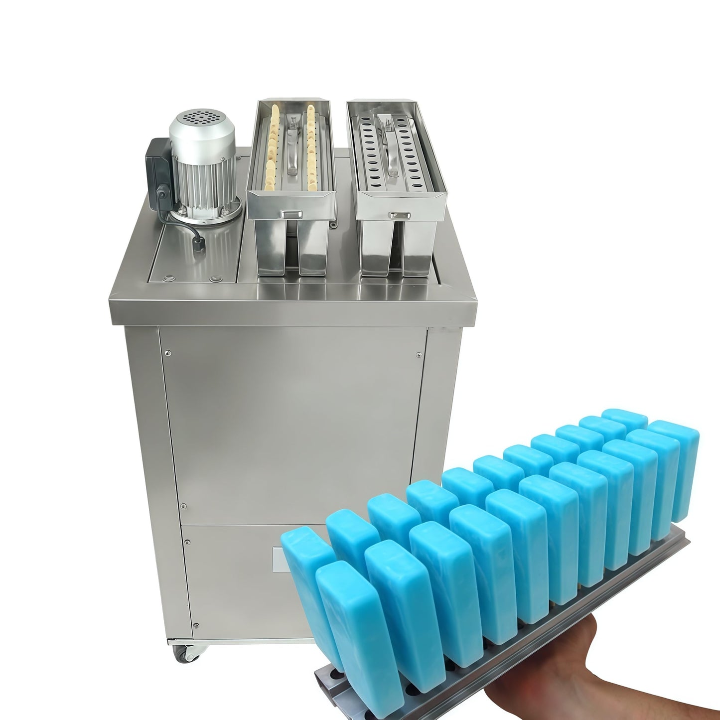 Kolice Commercial Brazilian Slim Molds Popsicle Machine, Ice Bars Machine, Ice Lolly Sticks Machine, Ice Lollipop Machine with 2 Slim Molds and 1 Aligner,123ml/each stick