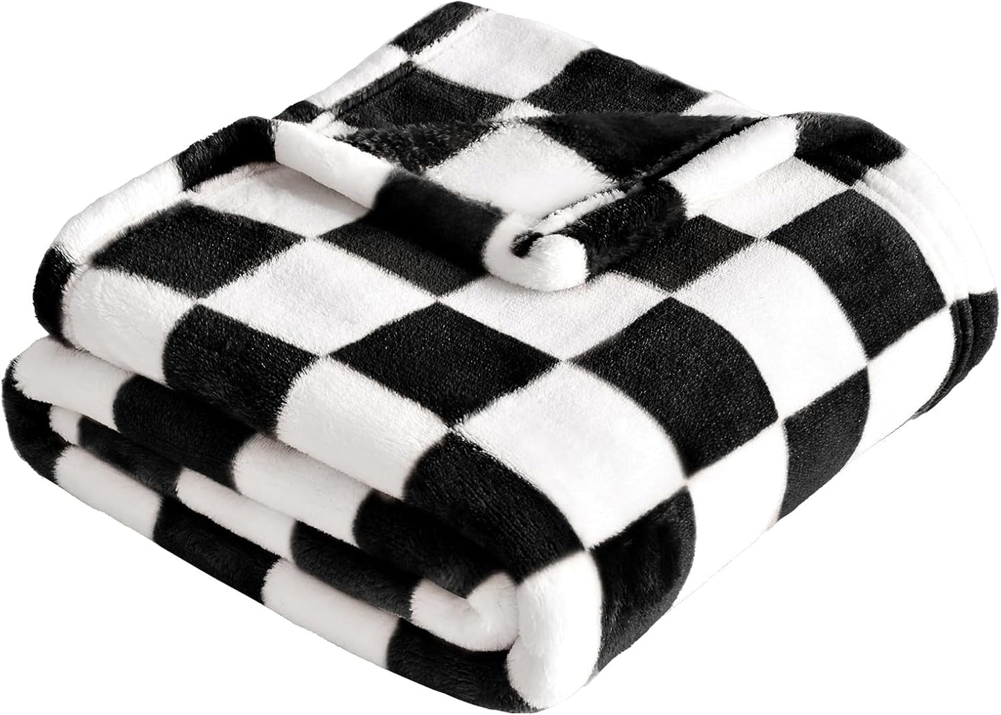 Yurhap Checkered Baby Blanket - Ultra Soft Fleece Receiving Blanket for Infants | 30"x40", Black
