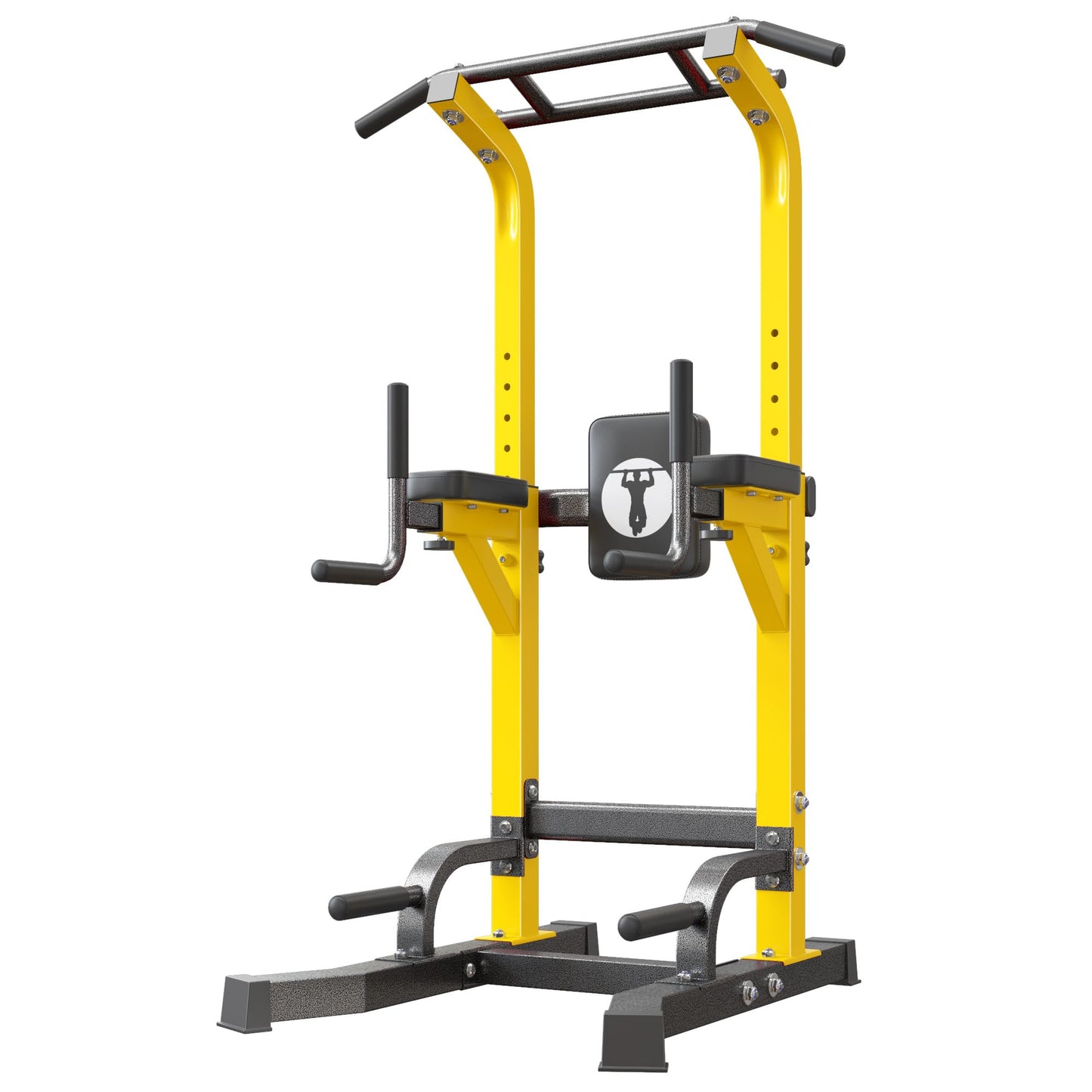 SogesHome Adjustable Pull Up Bar & Dip Station, Heavy Duty 330LB Capacity Multifunctional Home Gym Fitness Equipment for Strength Training, Push Up Stand for Arm, Back, Core & Full Body Workout, Yellow