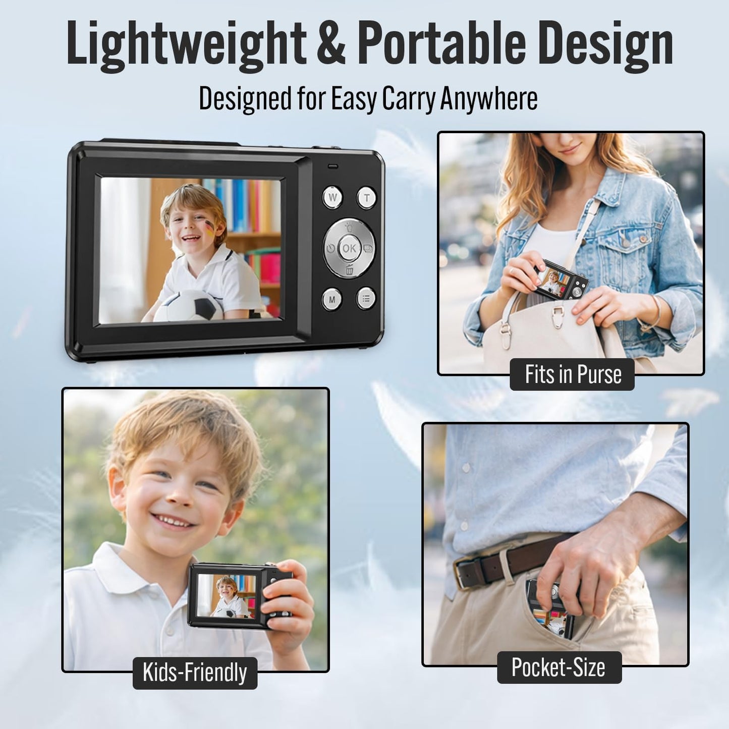 DILTEX 4K 48MP 18X 32GB Digital Camera for Teens with Autofocus and Dual Screen for Selfies Zoom, Built-In Fill Light