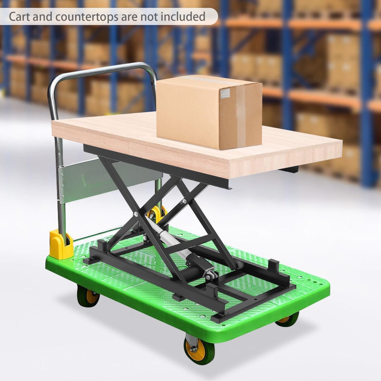 Electric Scissor Lift Table, 350lbs Hydraulic Lift Table with Remote Control, Heavy Duty Lifting Platform with 7.6-26.7in Adjustable Height, Lifting Transportation System for Factories Warehouses