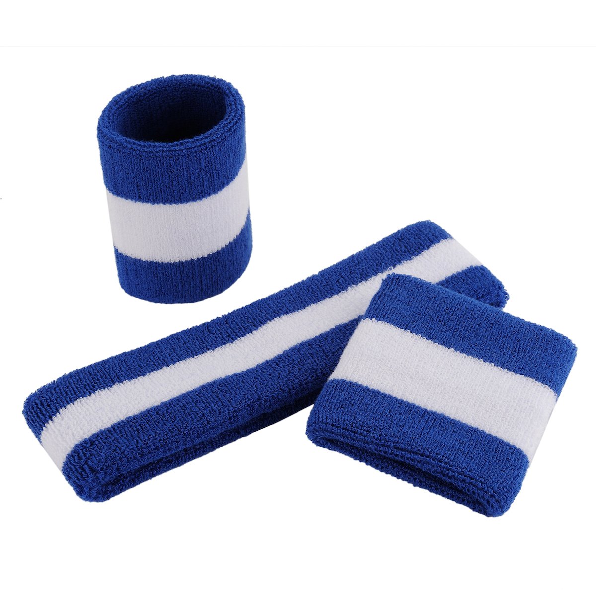 ONUPGO 6 Pieces Sweatbands Set - Including 2pcs Sports Headband and 4pcs Wristband Sports Band for Gym Workout & Yoga, Football Baseball Basketball Soccer Boxing & Tennis