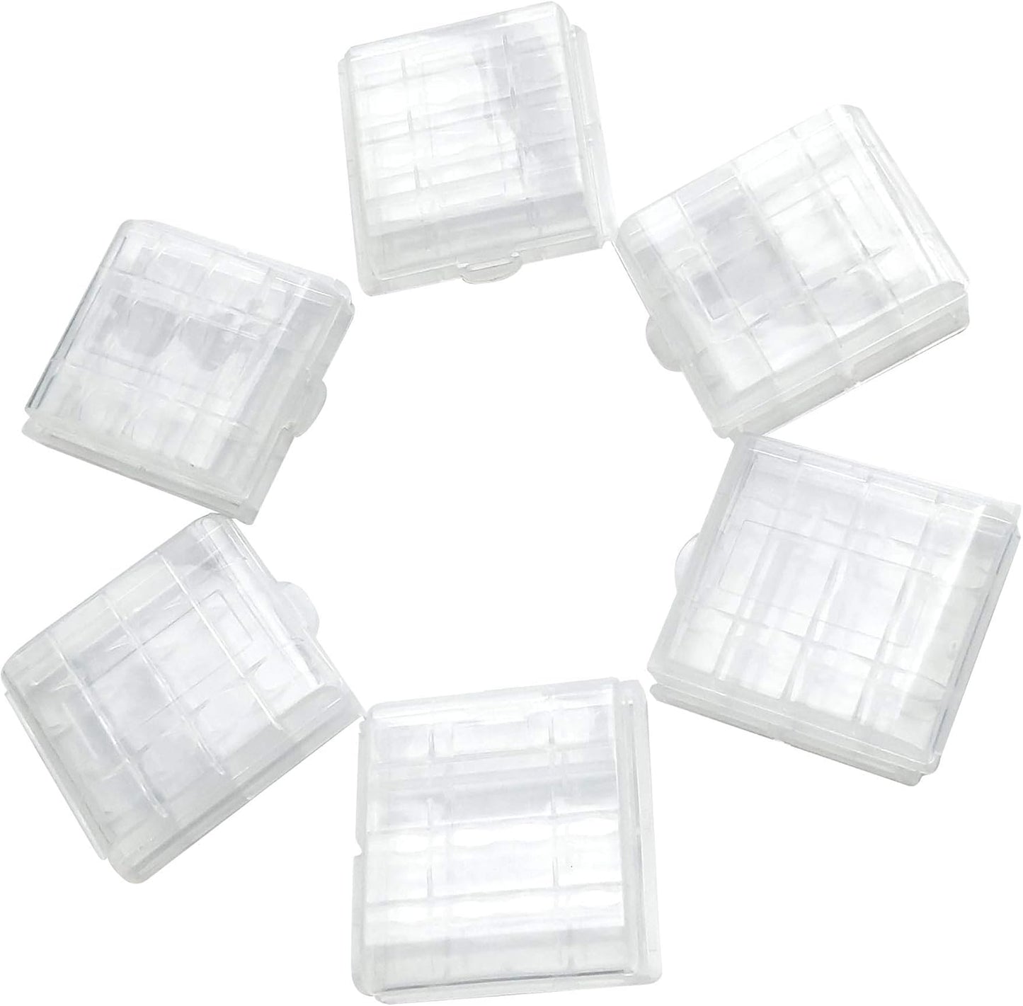 Chadou (6Pack Battery Storage Case for AA/AAA, Battery Holder Box Clear)