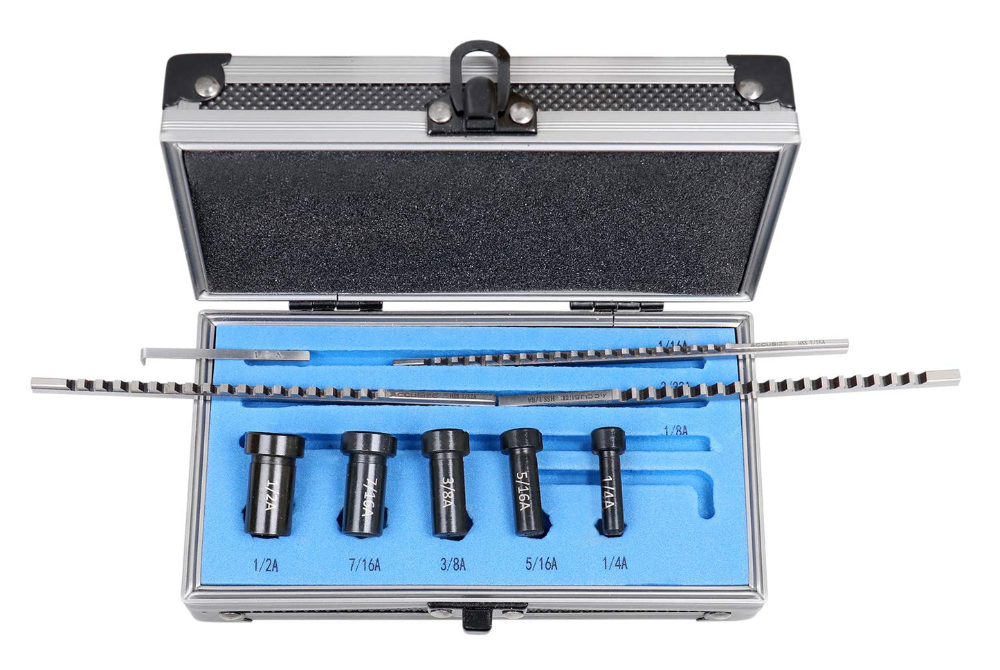 Accusize Industrial Tools No.00 Hss Keyway Broach Precision Sets in Fitted Wooden Box, 5100-0001