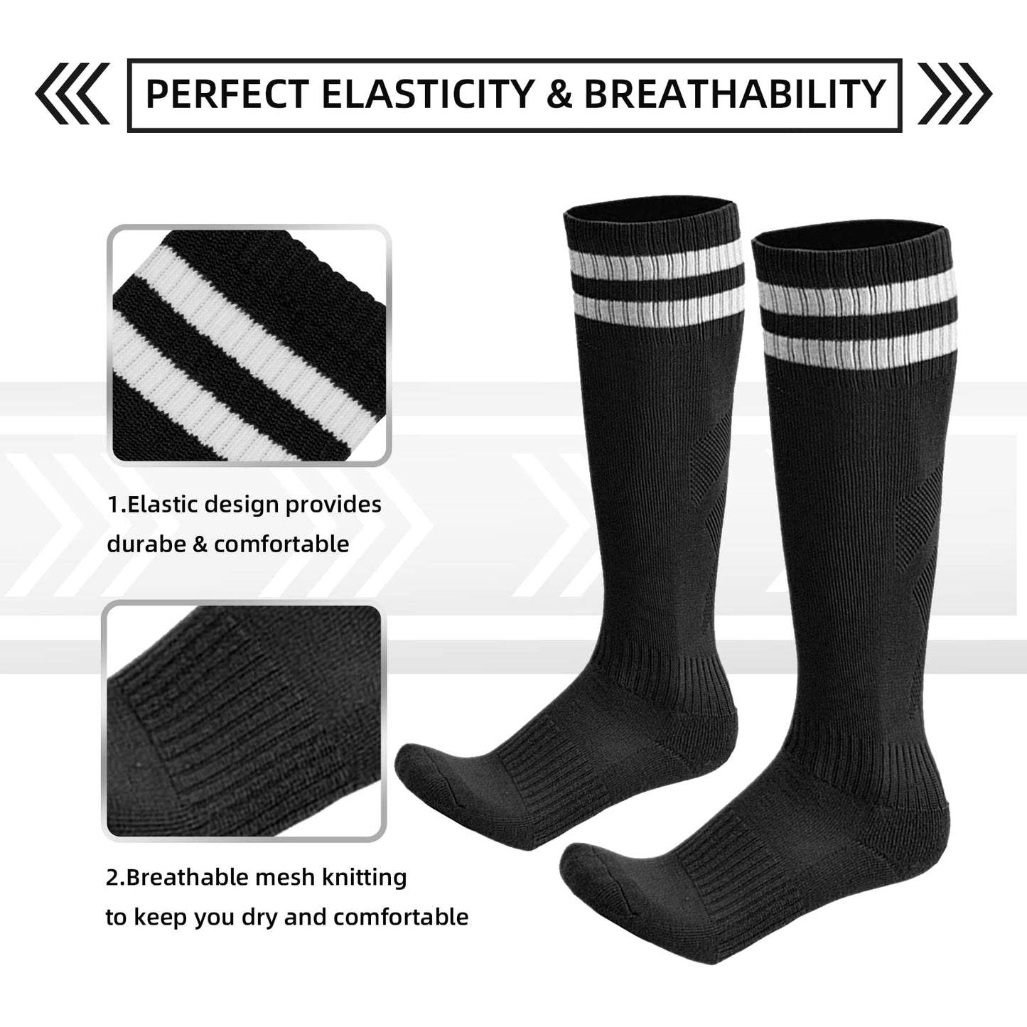 AITUSI Soccer Shin Guards with Socks for Kids Youth, PP Shell & EVA Cushion Shin Pads, Shock Absorption Protective Soccer Equipment for 3-15 Years Boys Girls, Training & Matches