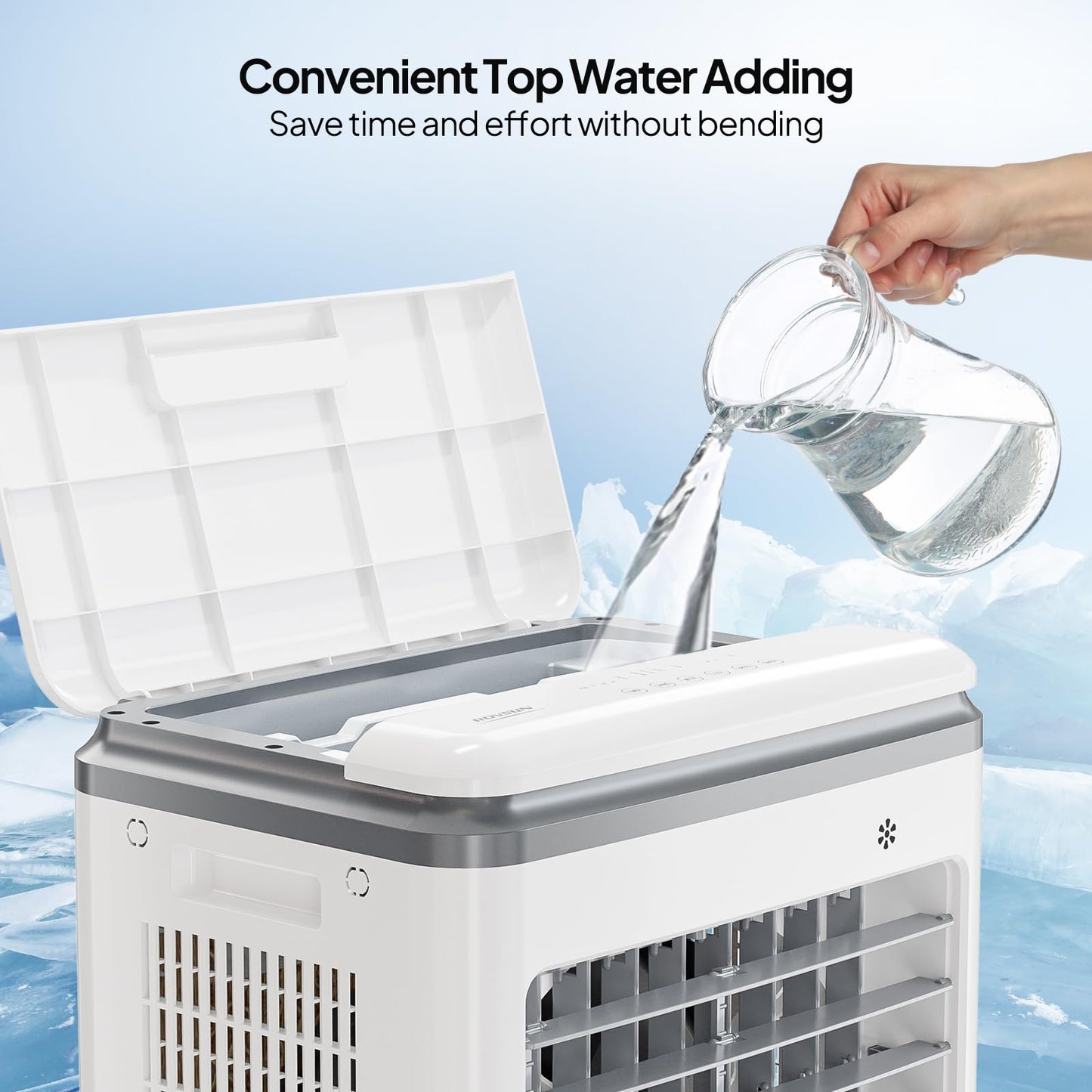 ROVSUN 1400CFM Evaporative Air Cooler, 5.2 Gal Portable Swamp Cooler with Auto Oscillating, Remote, 3 Speeds, 12H Timer & 4 Ice Packs, 3-IN-1 Humidifying Cooling Fan Indooor Patio Garage
