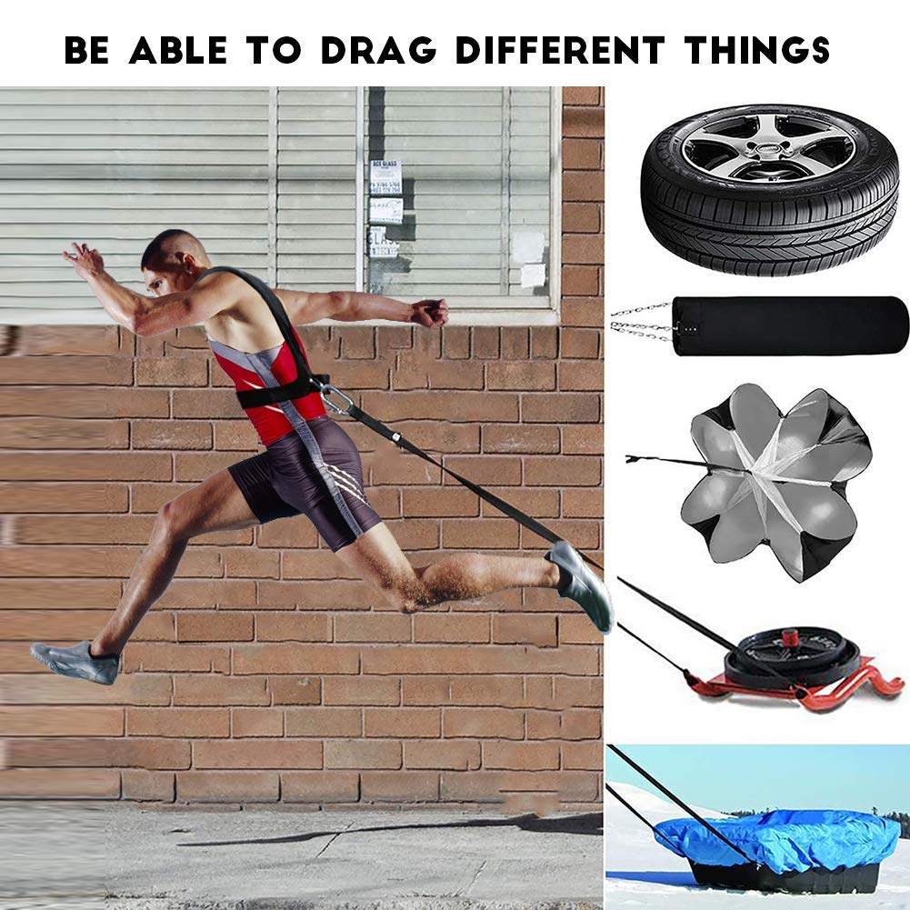 OYINDIZ Sled Harness, Weight Speed Sled Workout Tire Pulling Harness Resistance and Assistance Trainer Physical Training Resistance Rope Football Training Equipment Harness For Men and Women(6.6ft)
