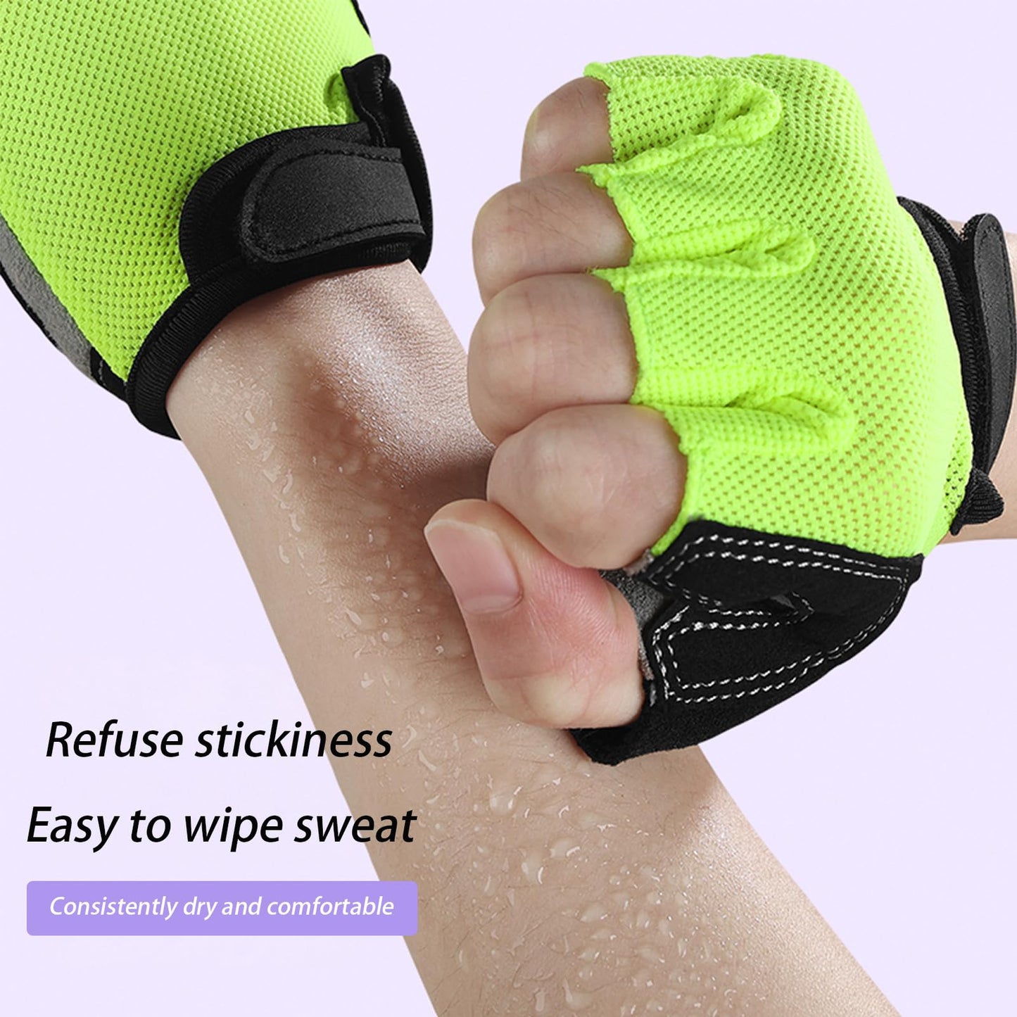 Workout Gloves for Women, Fingerless Weight Lifting Gloves with Full Genuine Suede Palm, Enhanced Grip, Full Palm Protection, Breathable Gym Gloves for Fitness, Training, Cycling, Pull Ups