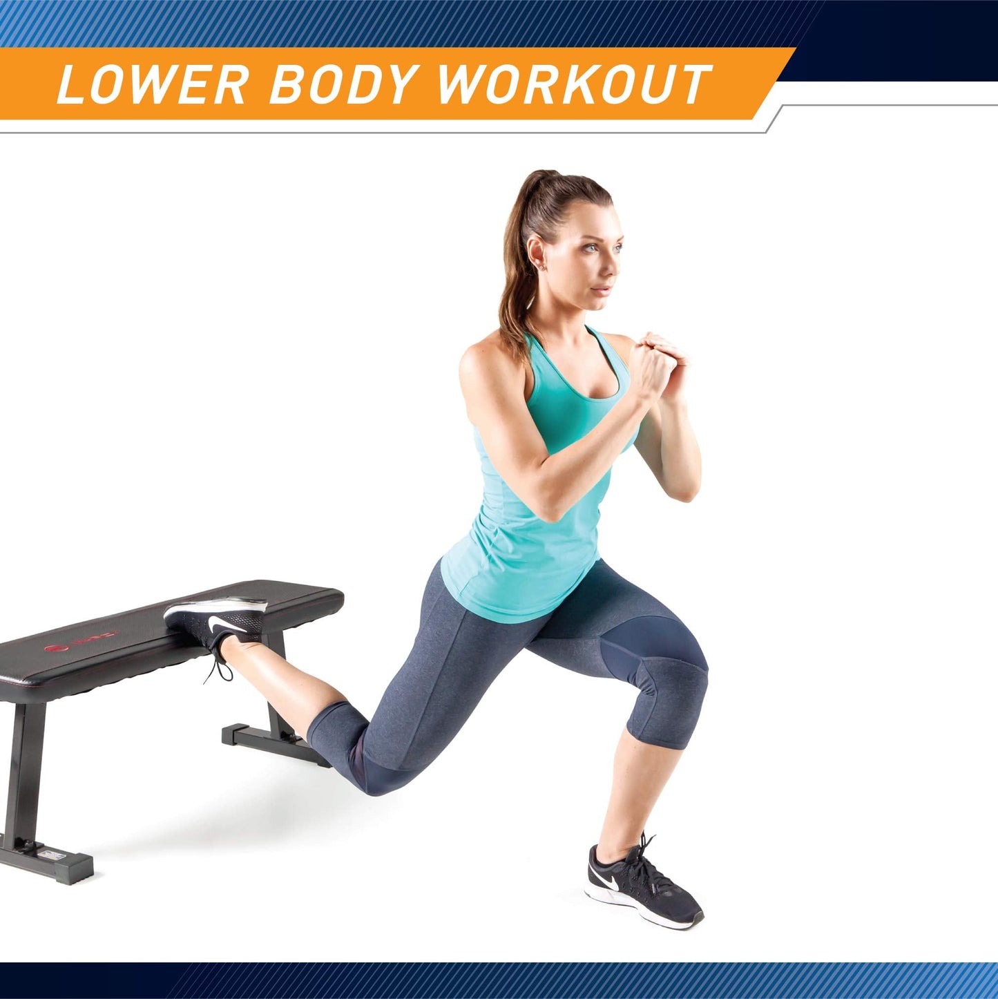 Marcy Flat Utility 600 lbs Capacity Weight Bench for Weight Training and Ab Exercises SB-315 , Black