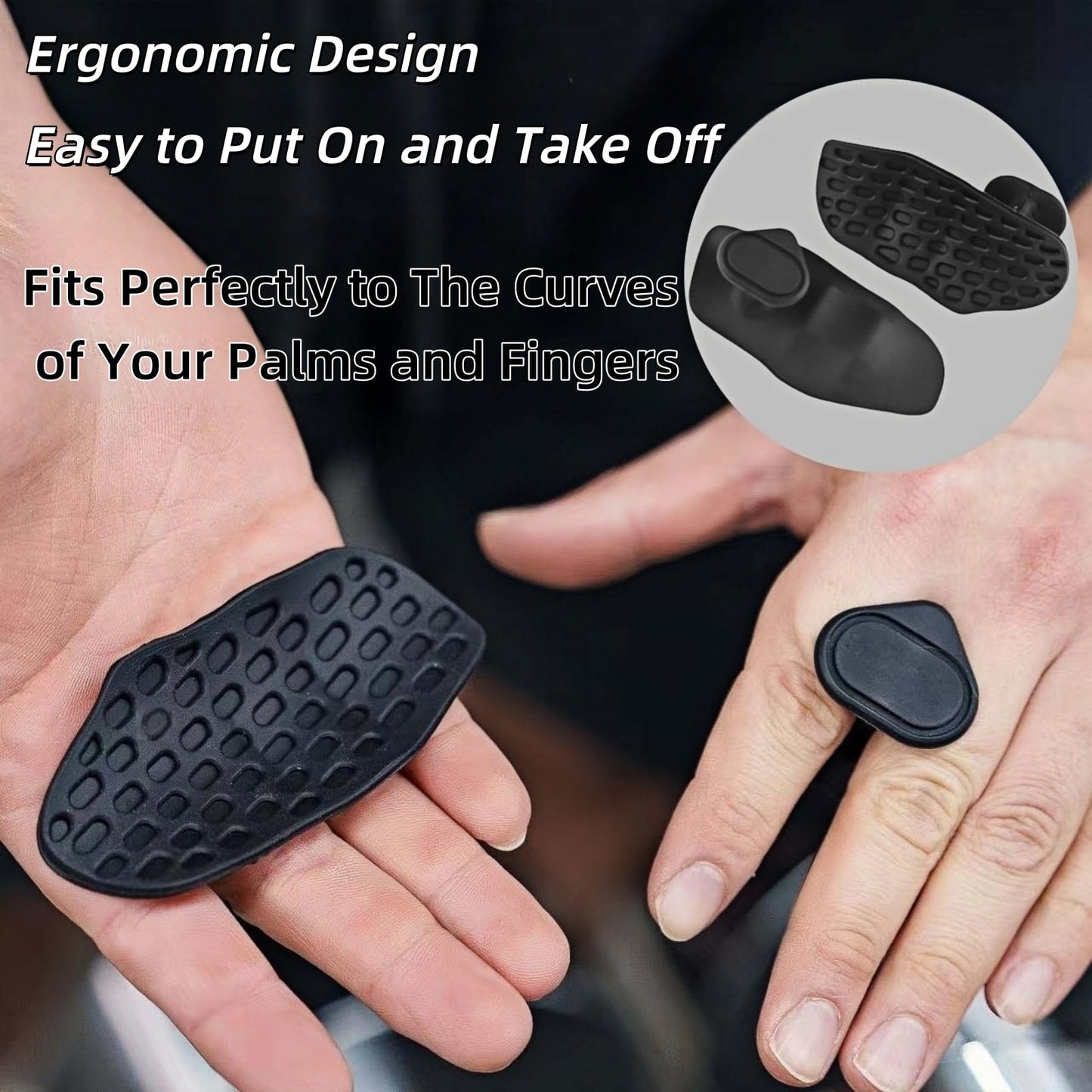 Jopplim Anti-Slip Workout Grips, Ergonomic Workout Gloves, Weight Lifting Grips, for Men and Women, Silicone Gym Grips Pads, Soft, Palm Protection, Suitable for Various Fitness Training