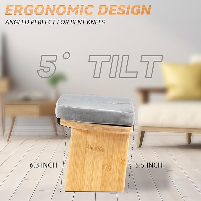 Meditation Bench, Bamboo Meditation Stool, Folding Kneeling Meditation Bench, Seiza Prayer Bench, Prayer Bench with Meditation Cushion, Kneeling Stool