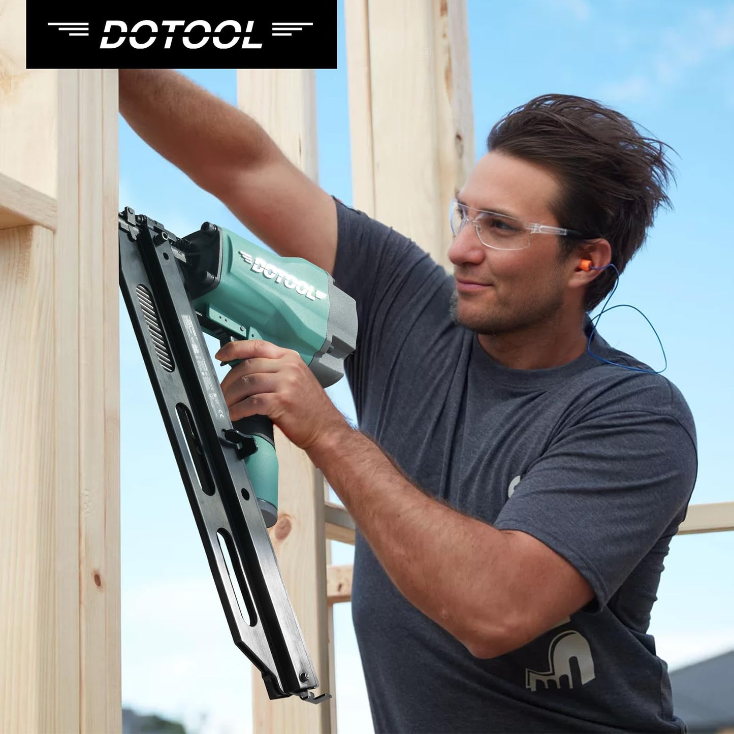 DOTOOL Framing Nailer, Framing Tool for 21 Degree 2-Inch to 3-1/2-Inch Plastic Collated Nails,Professional Pneumatic Nailer for Flooring, Roof Decking