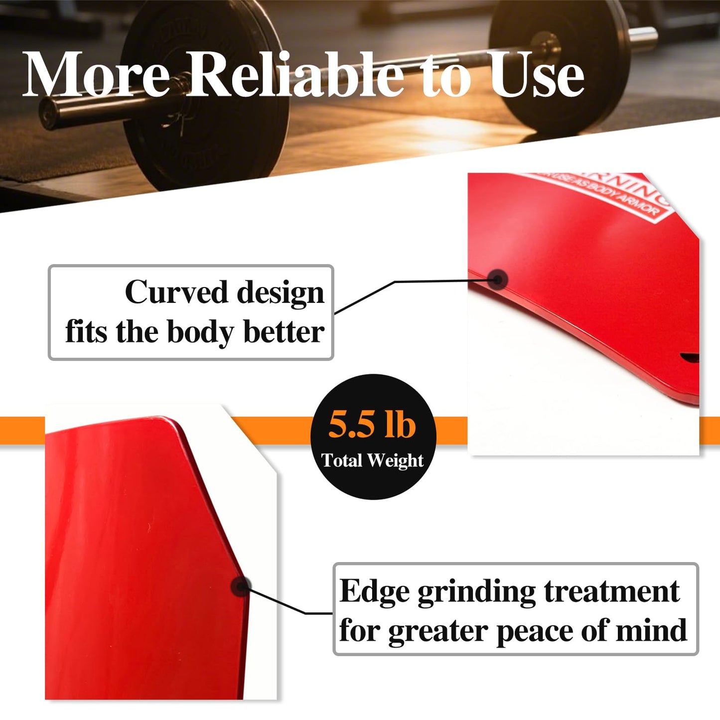 Weight Vest Plate Curved Weighted Plates for Weight Vest 5.5lb/11lb per Pairs for Running, Strength Training (Red:5.5LB(2.75LB*2))