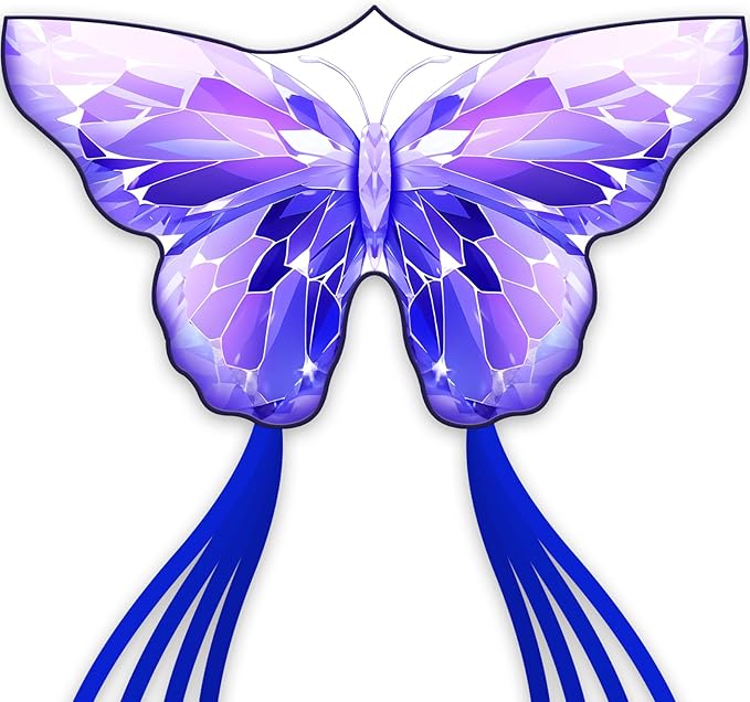 Golden Butterfly Design Kites ，Outdoor Work Colorful Kite Long Tails，Easy to Fly ，Outdoor Flying Toys for Adult and Kids Surf with Handle