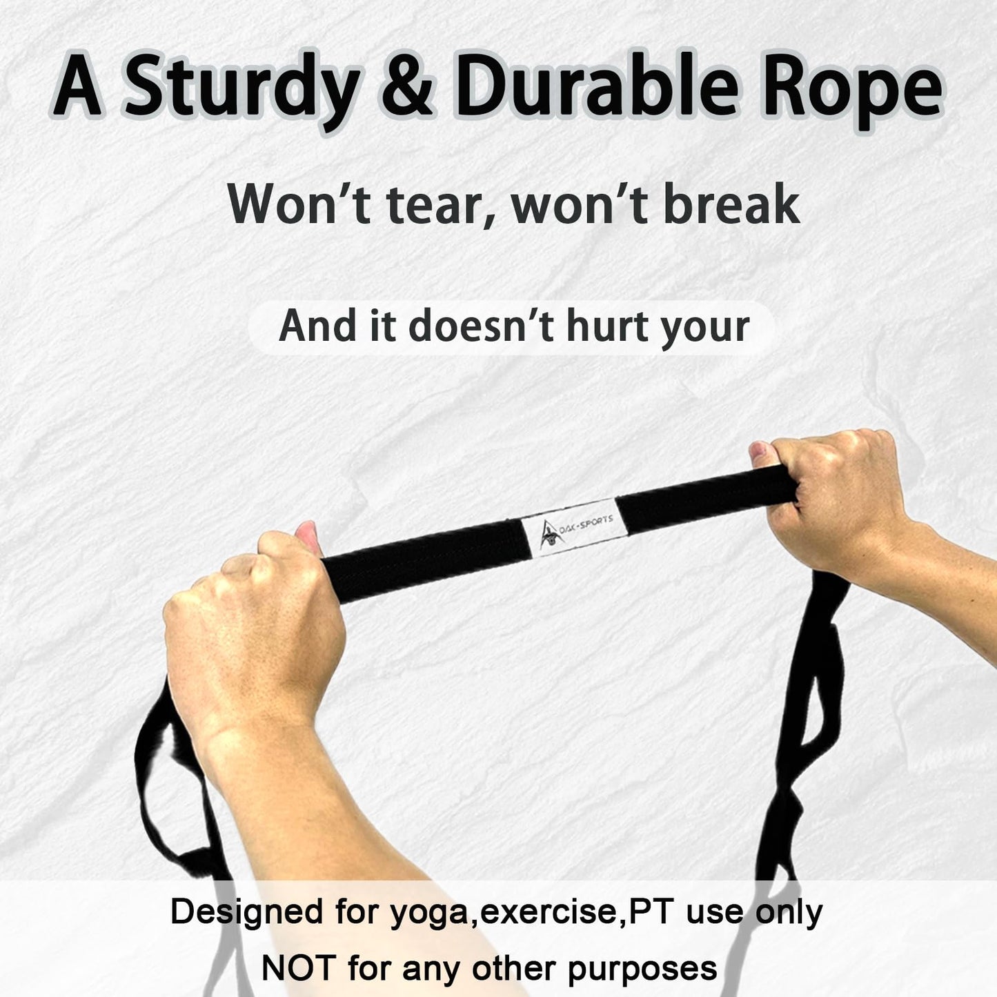 Stretching Strap Yoga Strap with Loops, Stretch Straps for Physical Therapy, Non-Elastic Exercise Strap for Pilates, Dance and Gymnastics with Workout Guide (Black)