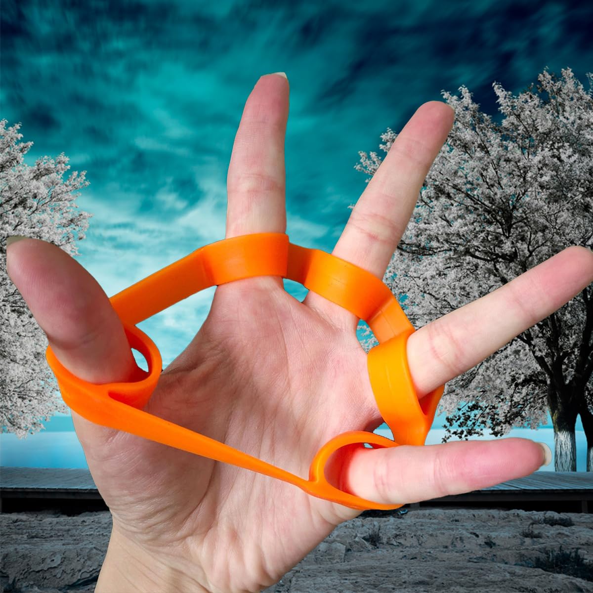 LAIYOHO 6 Pack Finger Strengthener - 3 Resistance Levels Silicone Exerciser - Hand Grip Trainer for Fitness, Guitar & Rock Climbing