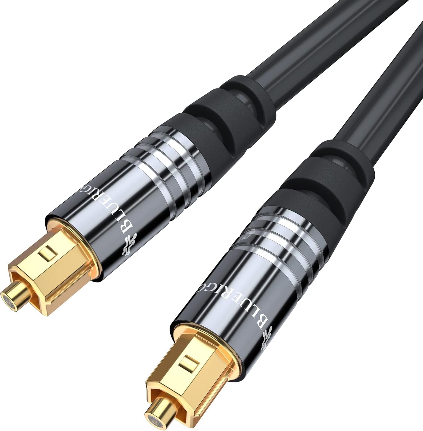 (6FT, 24K PS4 BlueRigger Digital Optical Audio Toslink Cable Fiber Optic, Aluminum Shell, Gold-Plated) - Compatible