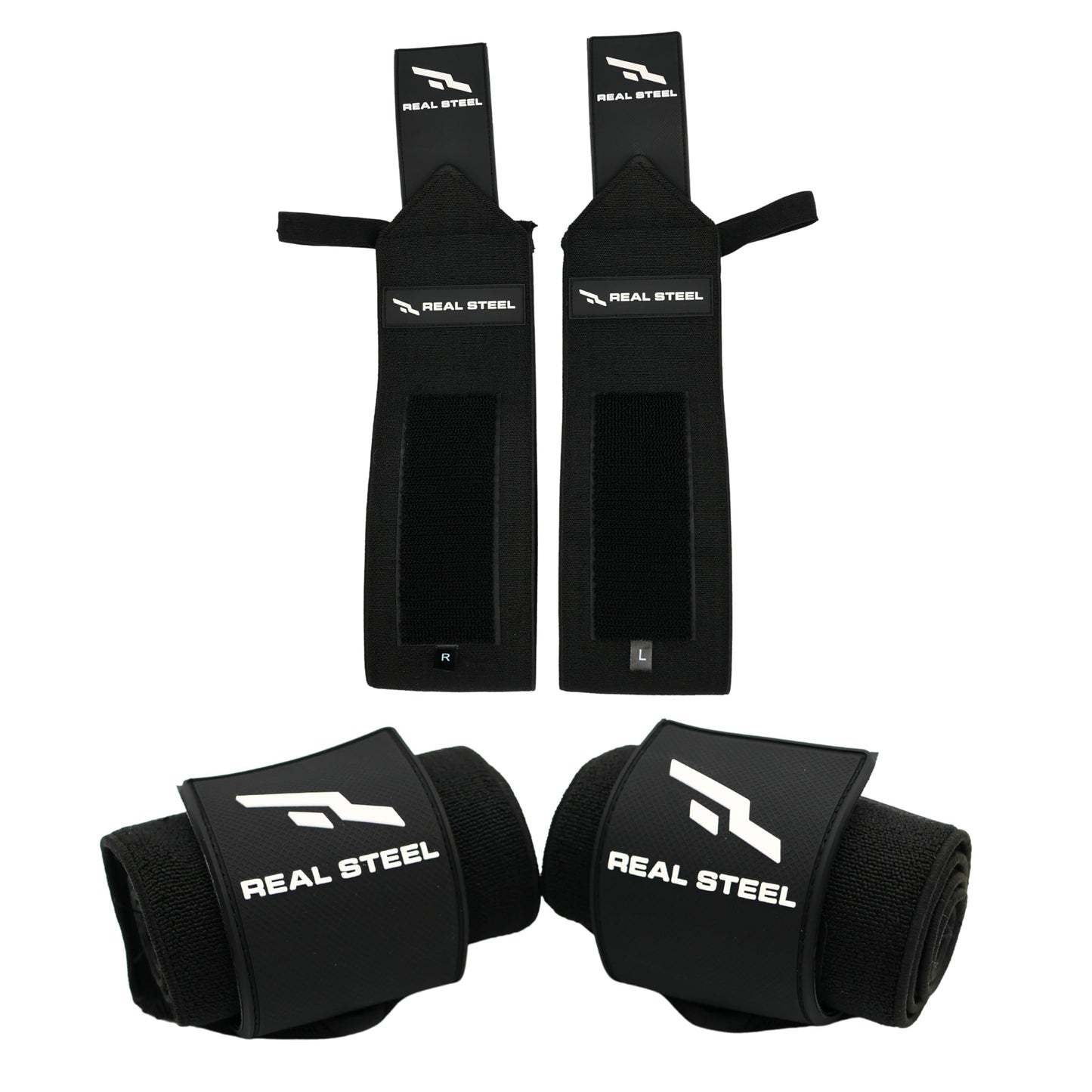 Real Steel Heavy-Duty Wrist Wraps for Weightlifting Men & Women - 24" Gym Wraps with Thumb Loop - Wrist Straps for Weightlifting Support, Powerlifting, and Strength Training - Workout Support Braces