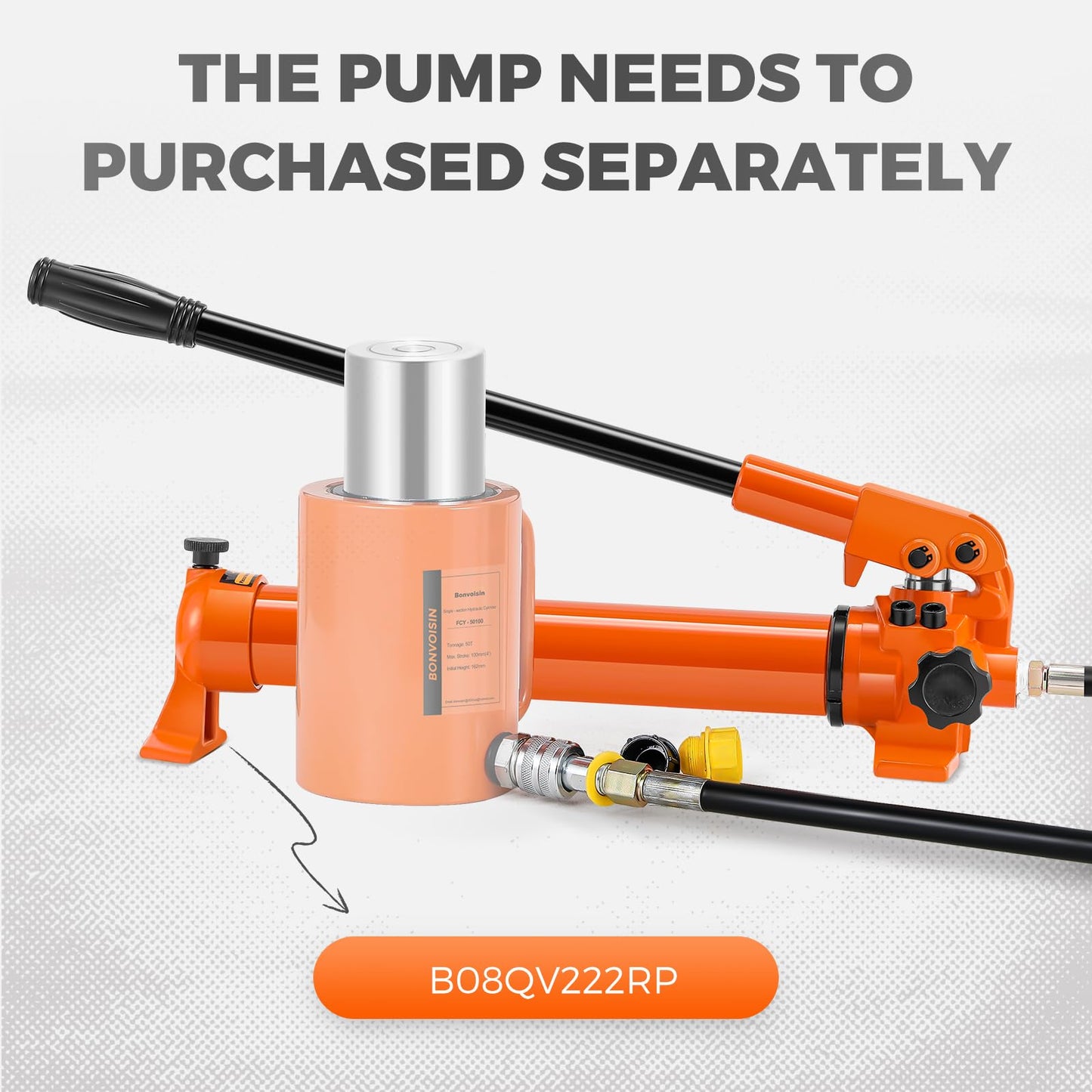 Bonvoisin Hydraulic Ram Cylinder 50T Hydraulic Cylinder Jack Porta Power Ram 4" Stroke Single Acting Lifting Cylinders for Machinery Shipbuilding