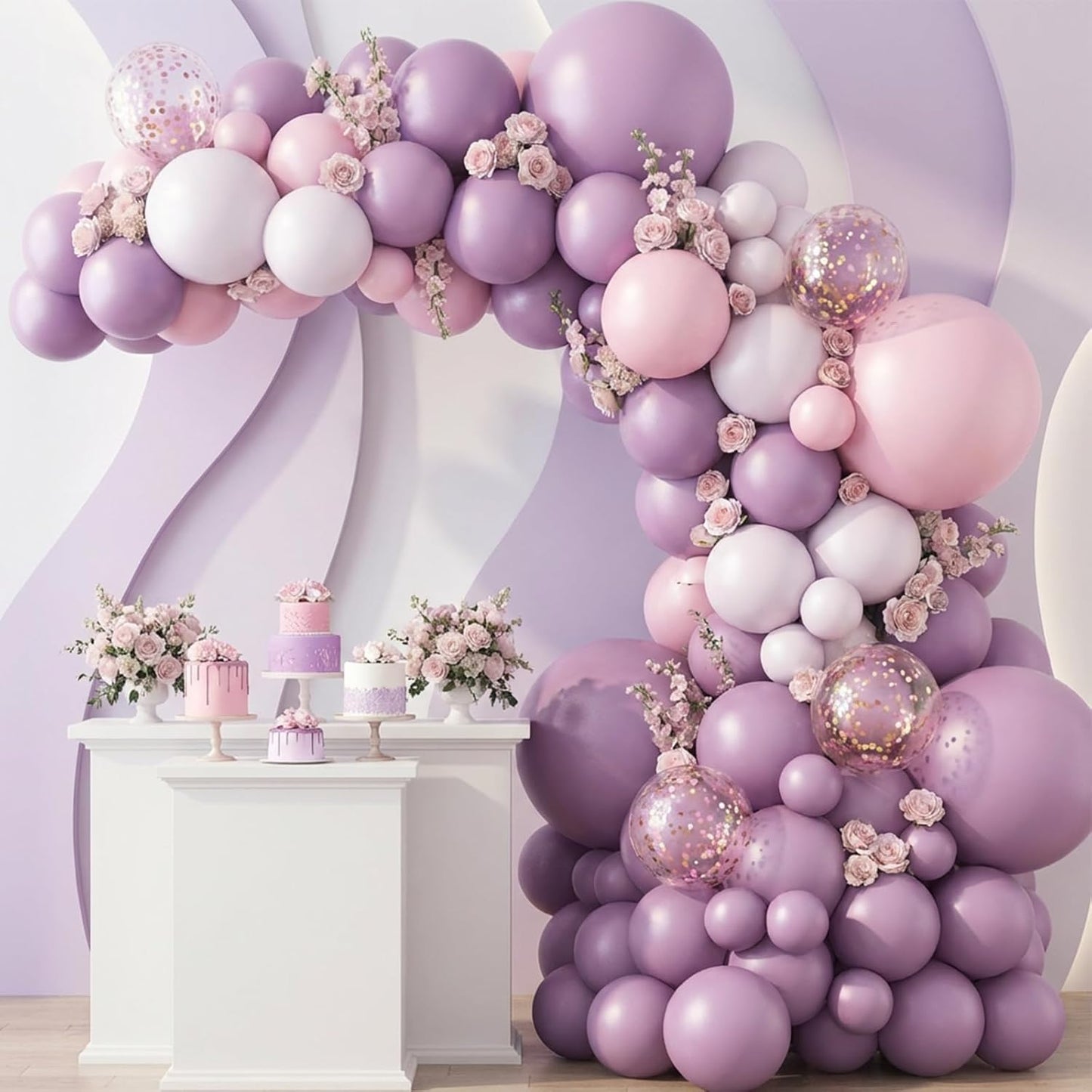 RUBFAC Dusty Purple Balloons - 129-Piece Latex Garland Kit for Weddings, Baby Showers & Parties | 5-18 Inch Sizes