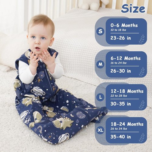 Looxii Baby Sleep Sack - 0.5 TOG 100% Cotton Wearable Blanket | 3-Pack Toddler Sleeping Bag 18-24 Months