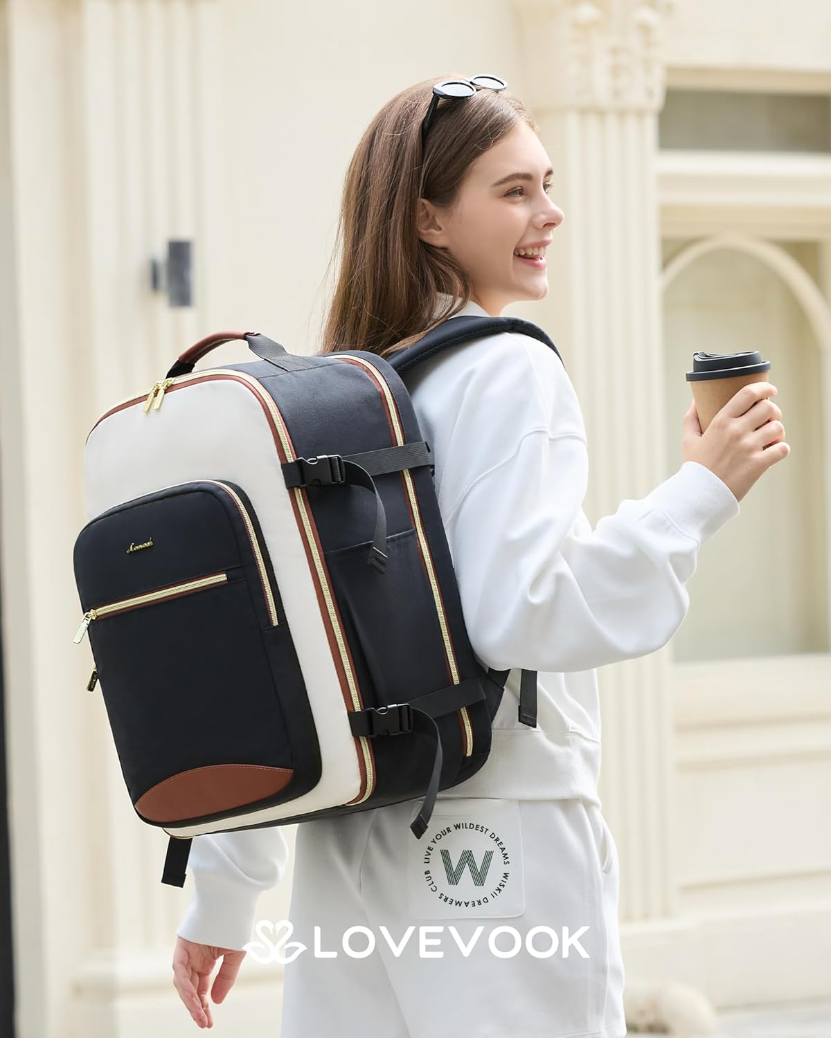 Backpack 40L Backpack 17" 3 Packing LOVEVOOK Large Travel for Women & Men, Carry on for Airplanes, TSA Personal Item