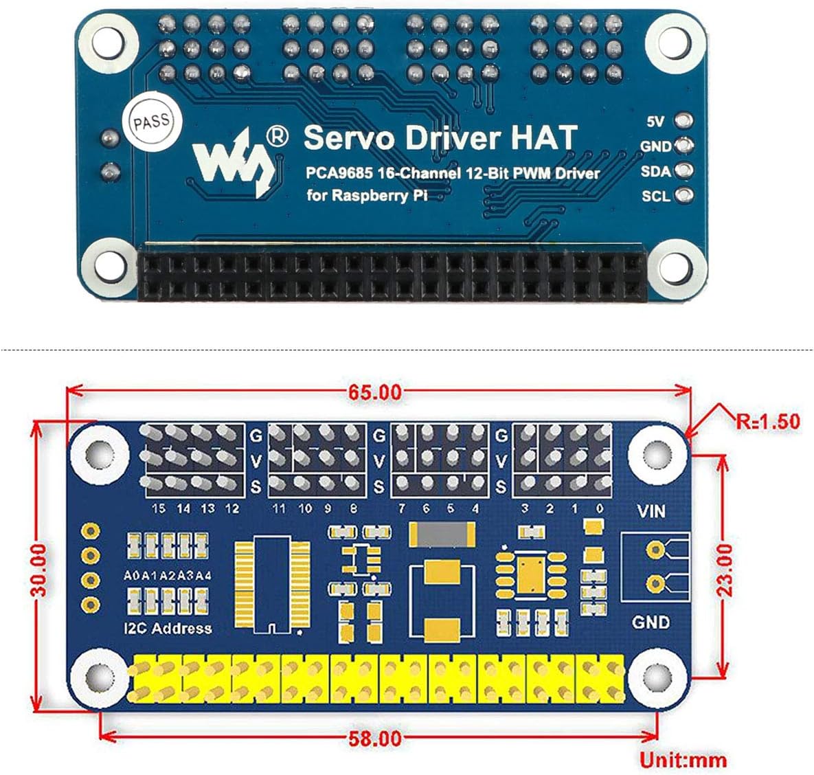 MakerFocus 16 12 I2C 5 4 3B+ 3B PWM Servo Motor Driver IIC Module Channel PWM Outputs Bit Resolution Compatible