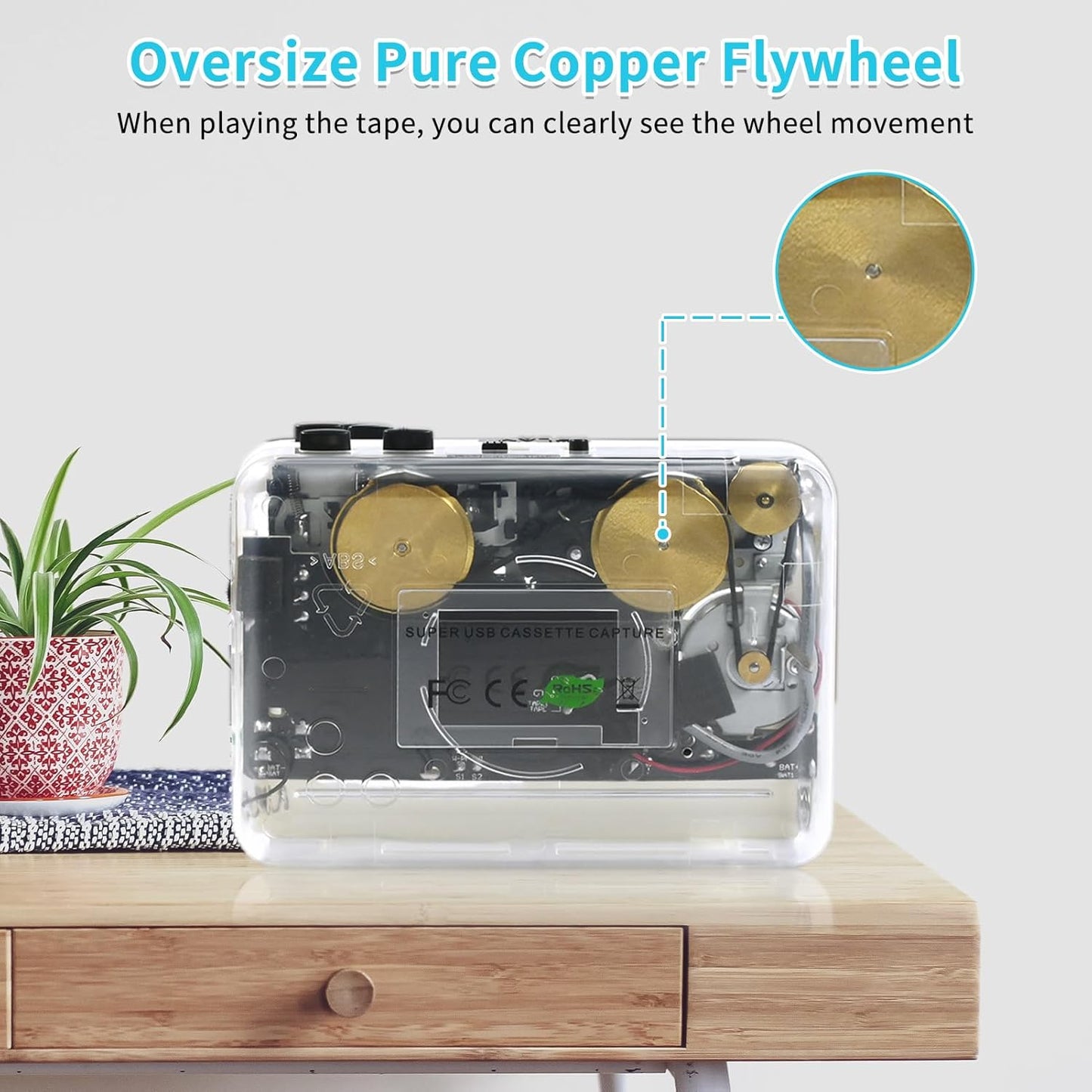 Cassette Cassette Player-Cassette MP3 Player- Clear StereoAuto Reverse Tape Tape to Converter with Tape Converter
