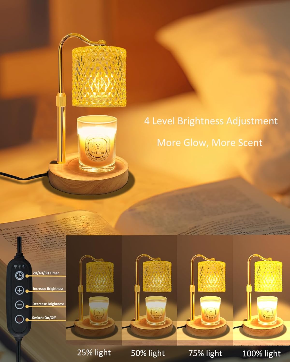 Skiennix Candle Warmer Lamp - Adjustable Height with Timer & Dimmer | Perfect Gift for New Home Decor