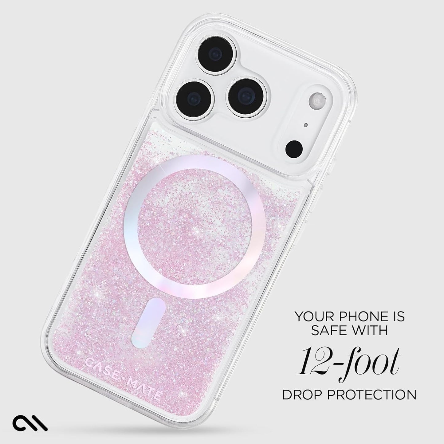 Case-Mate 17 12ft 17 Soap Bubble iPhone Pro Case [Compatible with MagSafe] - Liquid Glitter Phone Case with Drop
