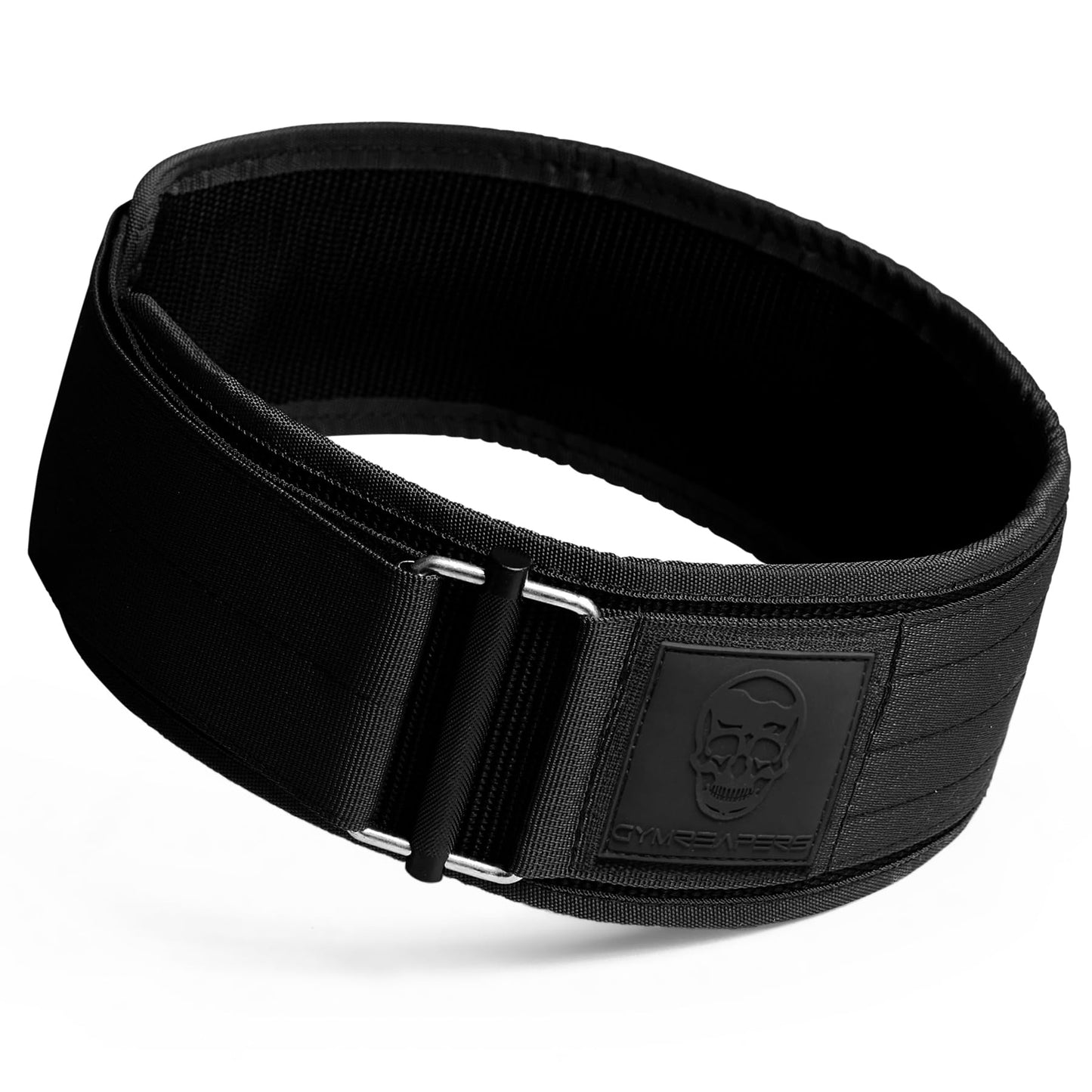 Gymreapers Quick Locking Weight Lifting Belt for Men Gym Belt for Powerlifting Deadlift Belt with 4 Inch Neoprene Metal Buckle Back Support Weightlifting Belt Women (Black/Black, Large)