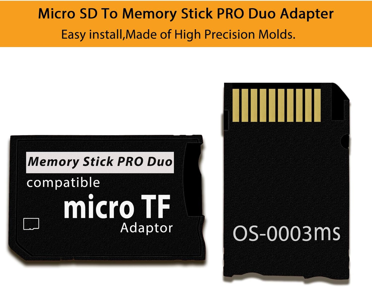 Sunloy 128GB 1000/2000/3000 PSP Memory Stick Adapter with Micro SD Card, Micro SD/SDHC/SDXC to Memory Stick PRO Duo