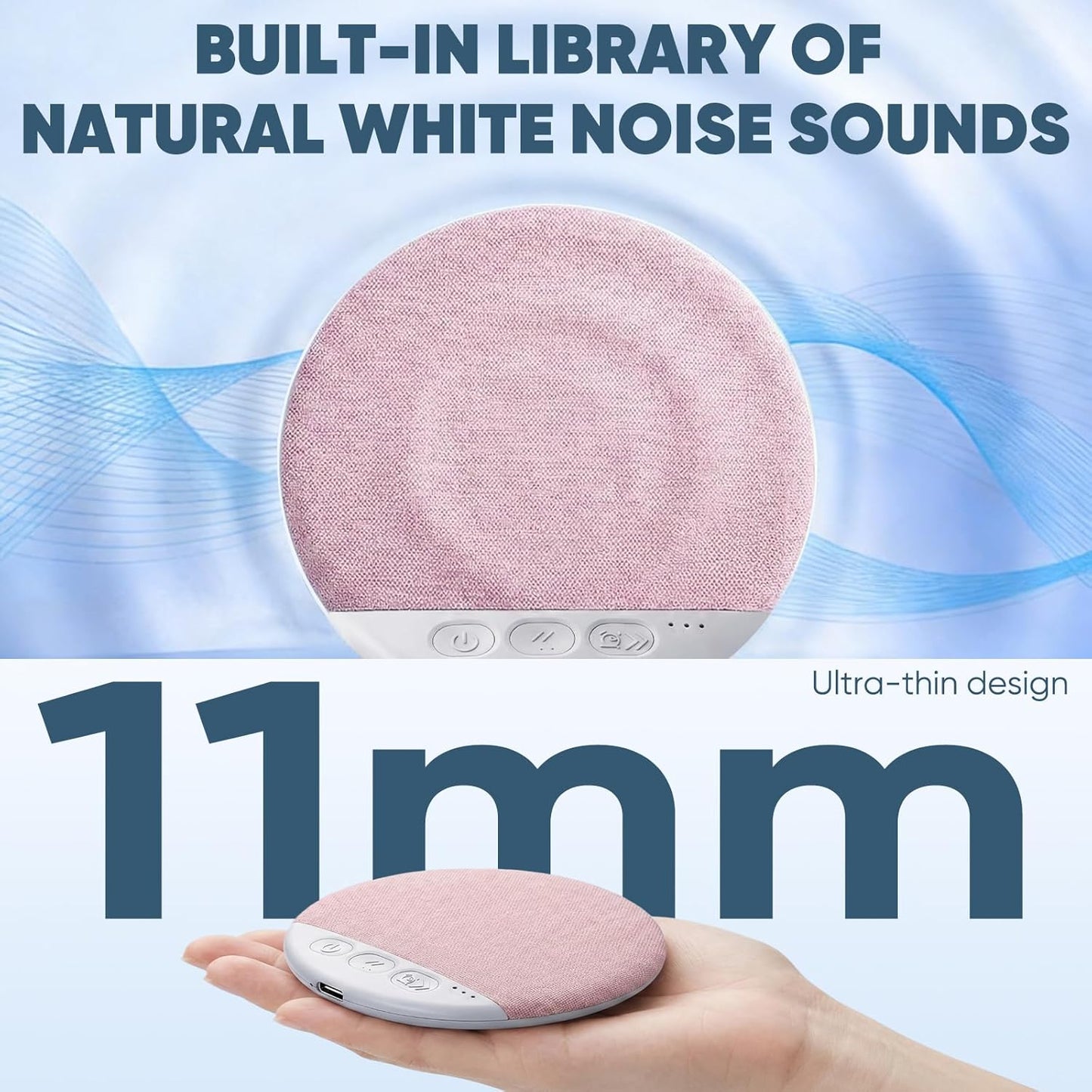 Viuvoiul 2026 Sleep Pillow Speaker, New Bluetooth Pillow Speaker,Portable Bluetooth Under Pillow Speaker with White