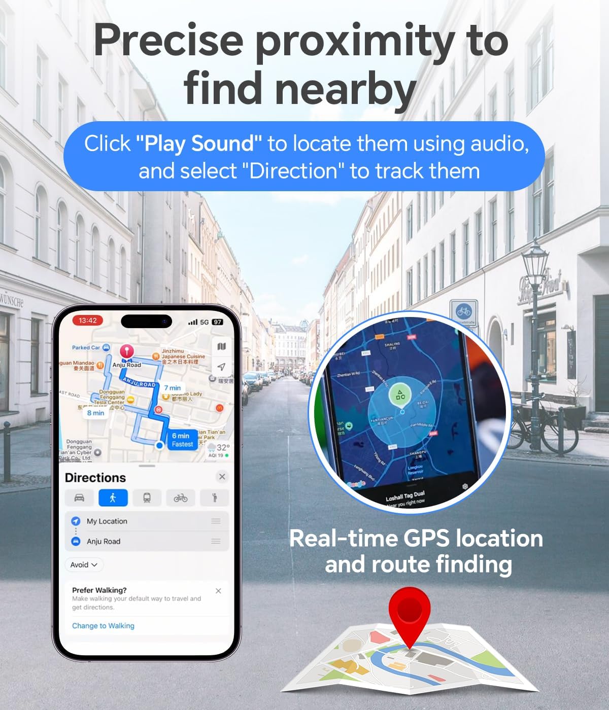 ZLYM IP67 Bags,Backpacks,Luggage,Wallets Black-1) Air Tracker Tag Waterproof Bluetooth Tracker, Keychain Finder, Item