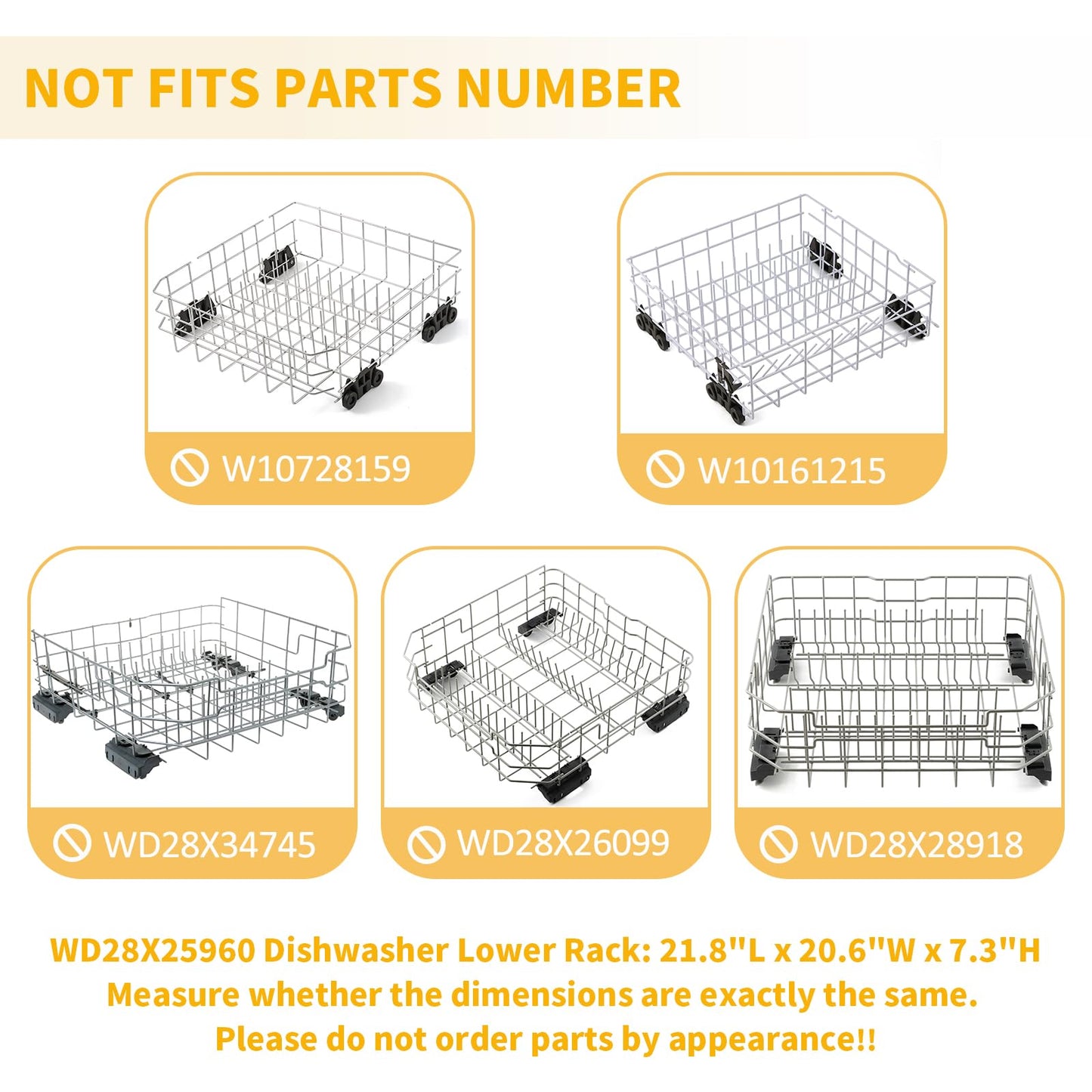 Allstare WD28X25960 Dishwasher Lower Rack Replacement Parts for GE Dishwasher Parts GE Profile Monogram Adora Triton XL Cafe Dishwasher Lower Dishrack Assembly GE Dishwasher Bottom Rack Drawer 1 Pack