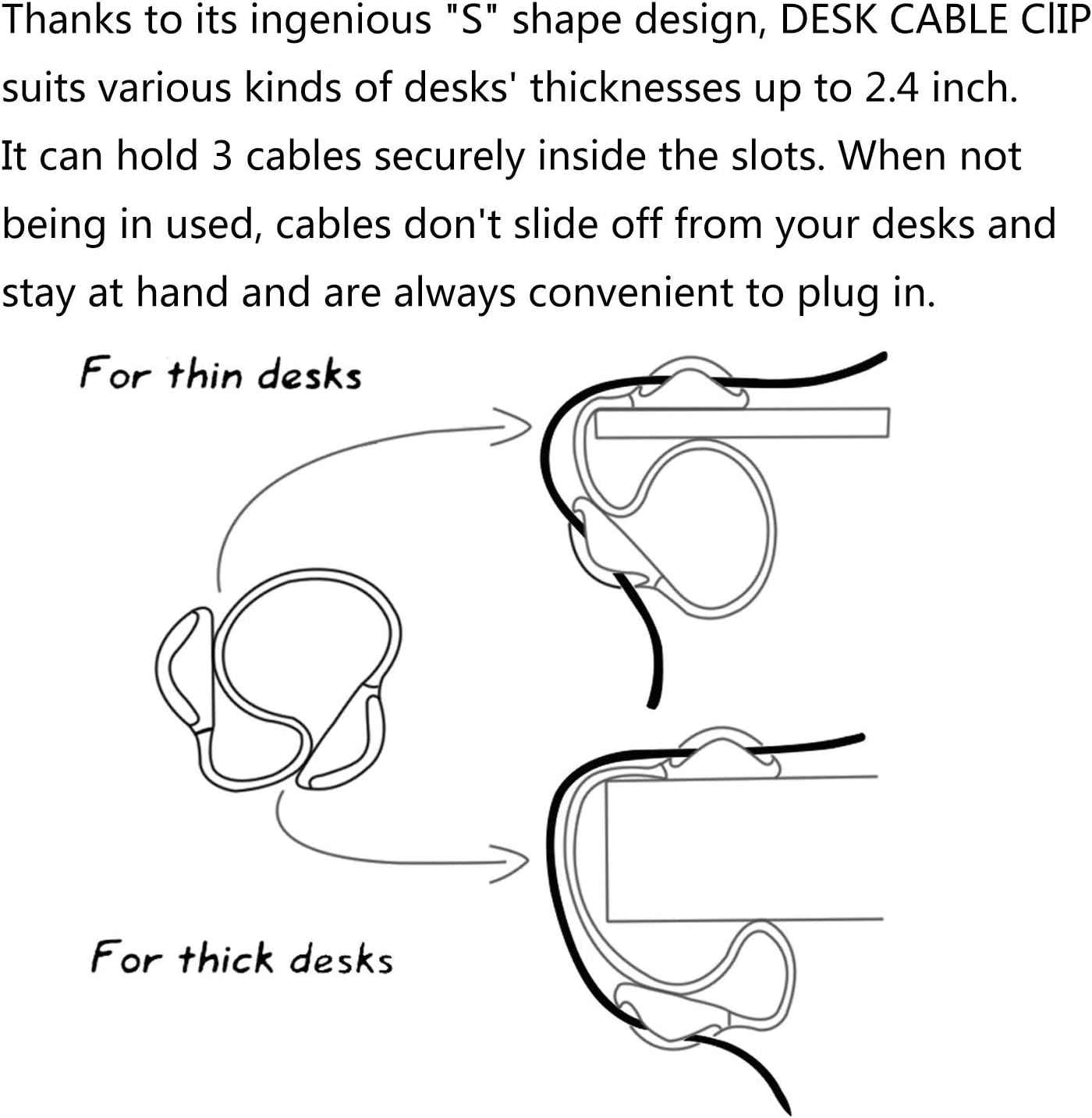Jiulory -3 Packs Cable Holder - Cord Organizer - Cable Management Clips - Wire Holder System Multipurpose Cable Clips