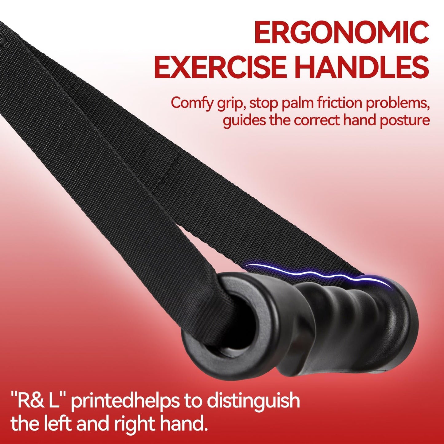 Exercise Handles - Ergonomic Gym Attachments for Cable Machine, Resistance Band Handles, Non-Slip D Handle Cable Attachment - Cable Handles for Pilates Strength Training Home & Public Gym (370 LBS)