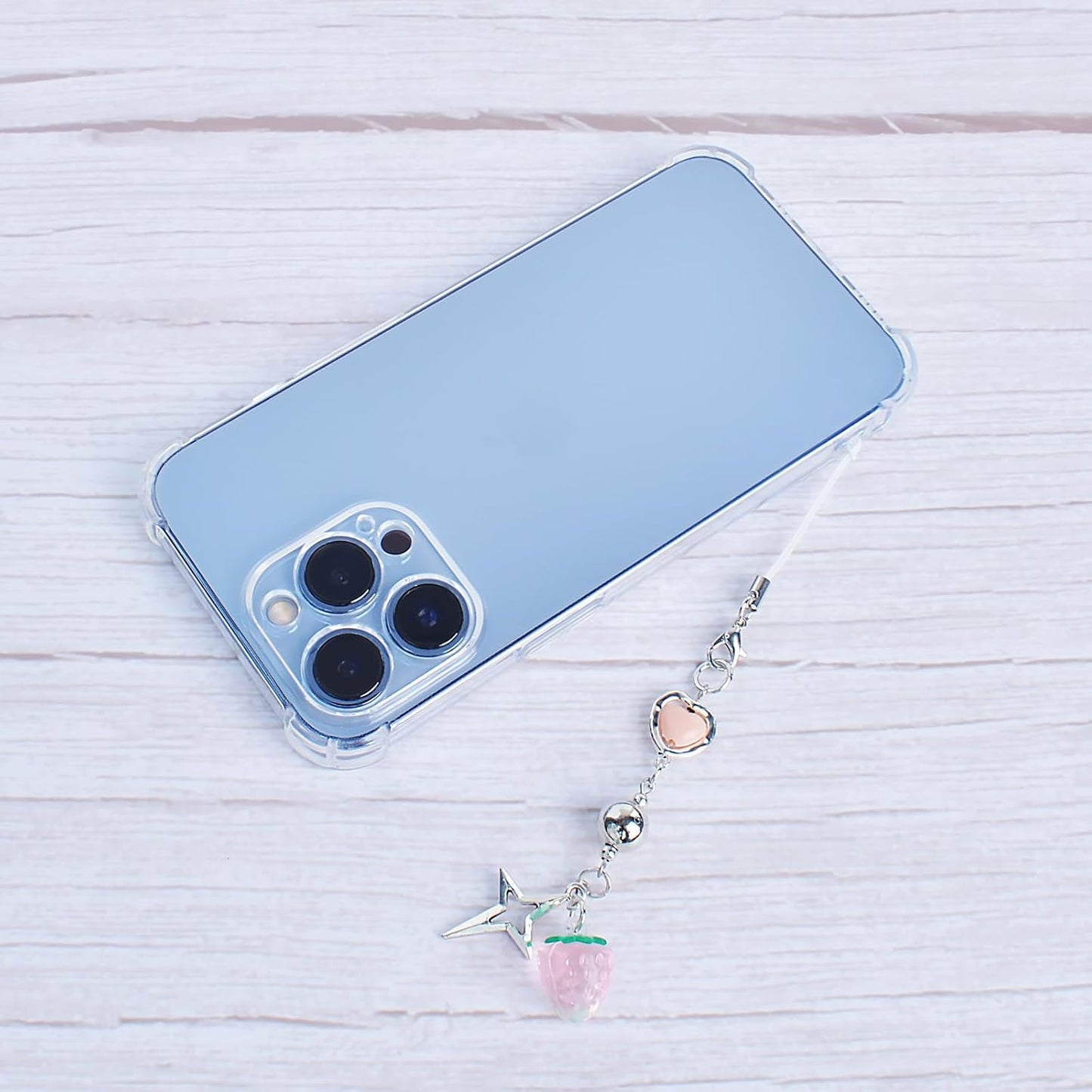 1-4PCS Y2K Y2K Ruittos Cute Phone Charms Aesthetic Cellphone Charms Strap Pink Strawberry Butterfly Star Charm