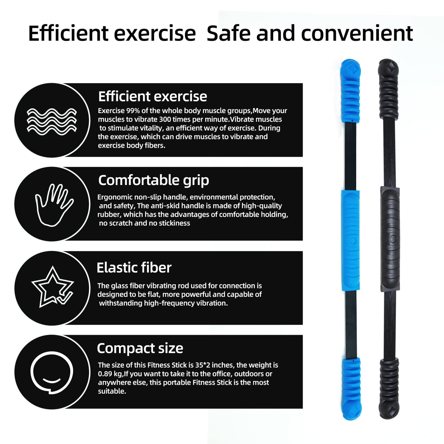 ANGLER DREAM One-piece Elastic Bar Muscle Training Fitness Stick Fat Burning Tremor Stick Full-Body Exercise Shoulder Rehabilitation Physical Therapy, Aerobics,Body Shaping