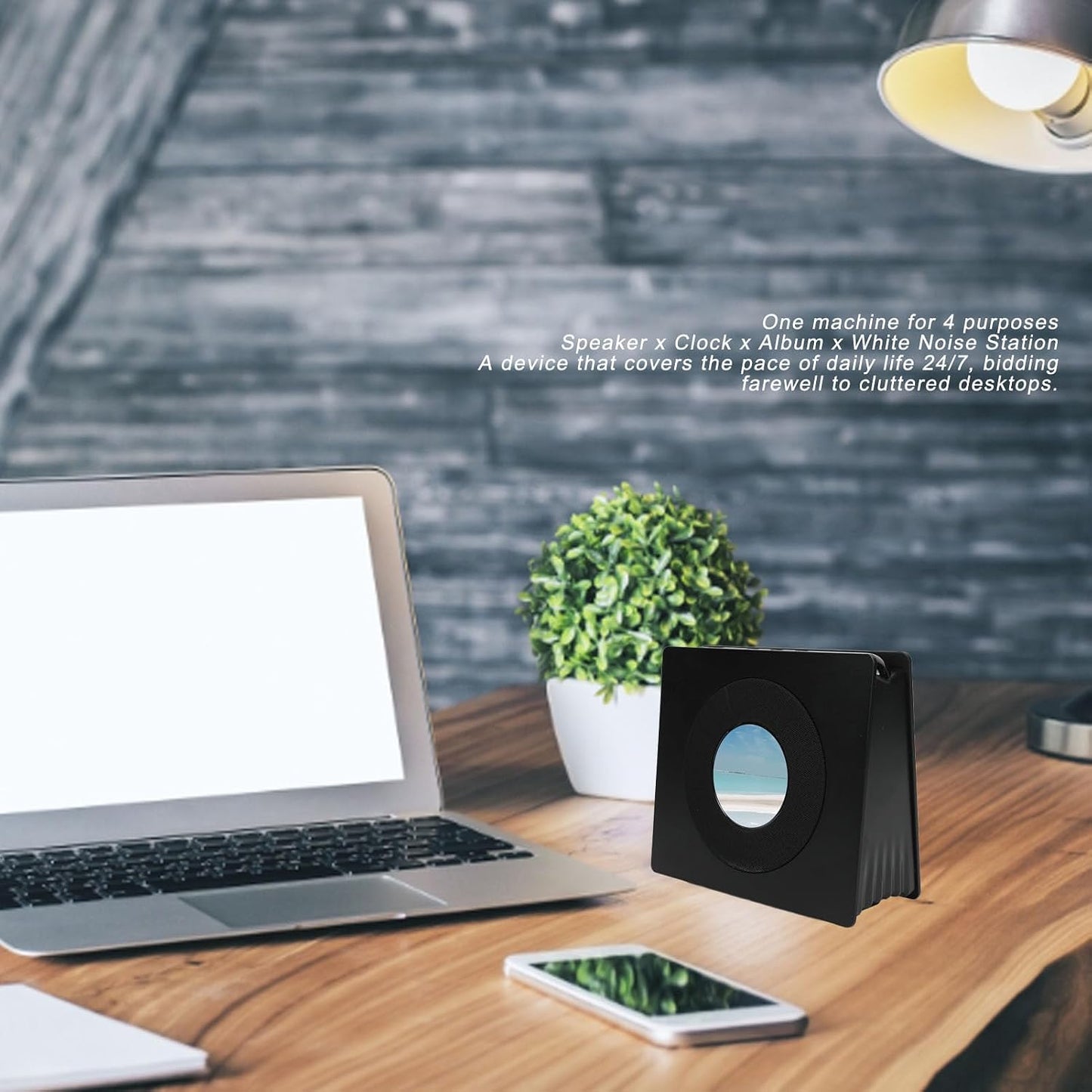 XUMIUZIY 4 1 2.16in Bluetooth Speaker with Dynamic Lyrics Display, in Portable Speaker with Round Screen, Digital Photo
