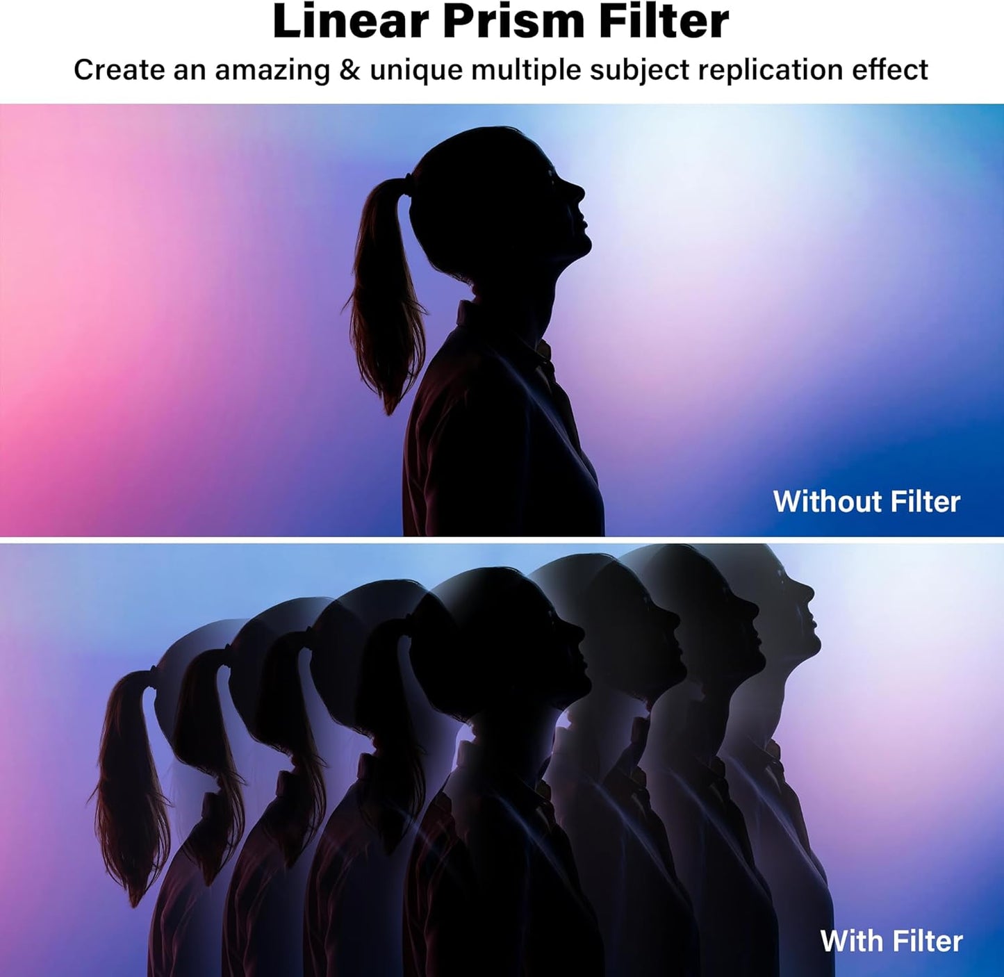 Walking Way 49mm Linear Prism Filter for Camera Lenses Creative Photography Premium Material with Foreground Blur